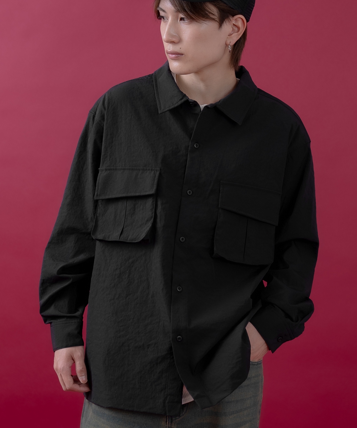 長袖シャツ メンズ レディース サイドウェイスタンス ミリタリーシャツ イージーケア アメカジ カジュアル スケーター ストリート 古着MIX 韓国ファッション | improves | 01
