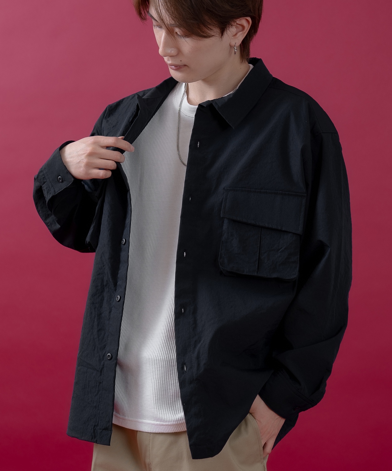 長袖シャツ メンズ レディース サイドウェイスタンス ミリタリーシャツ イージーケア アメカジ カジュアル スケーター ストリート 古着MIX 韓国ファッション | improves | 03