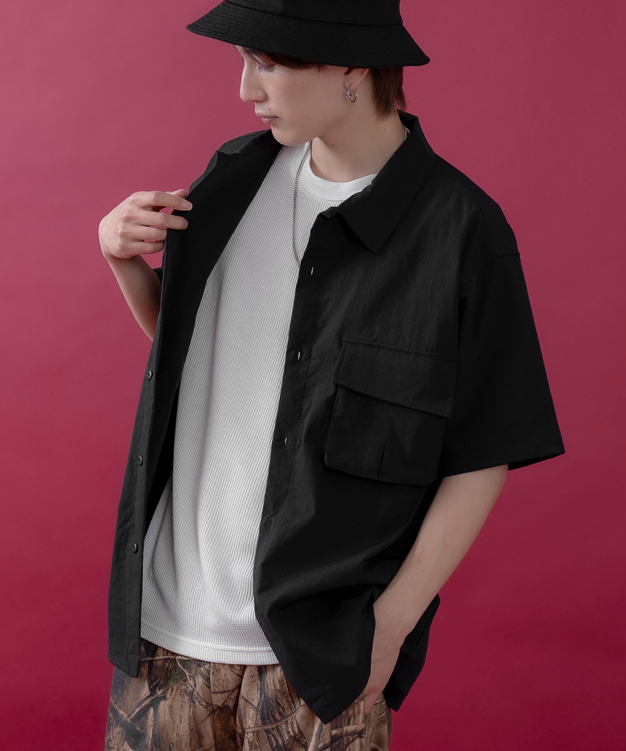 半袖シャツ メンズ レディース サイドウェイスタンス ミリタリーシャツ イージーケア アメカジ カジュアル スケーター ストリート 古着MIX 韓国ファッション | improves | 01