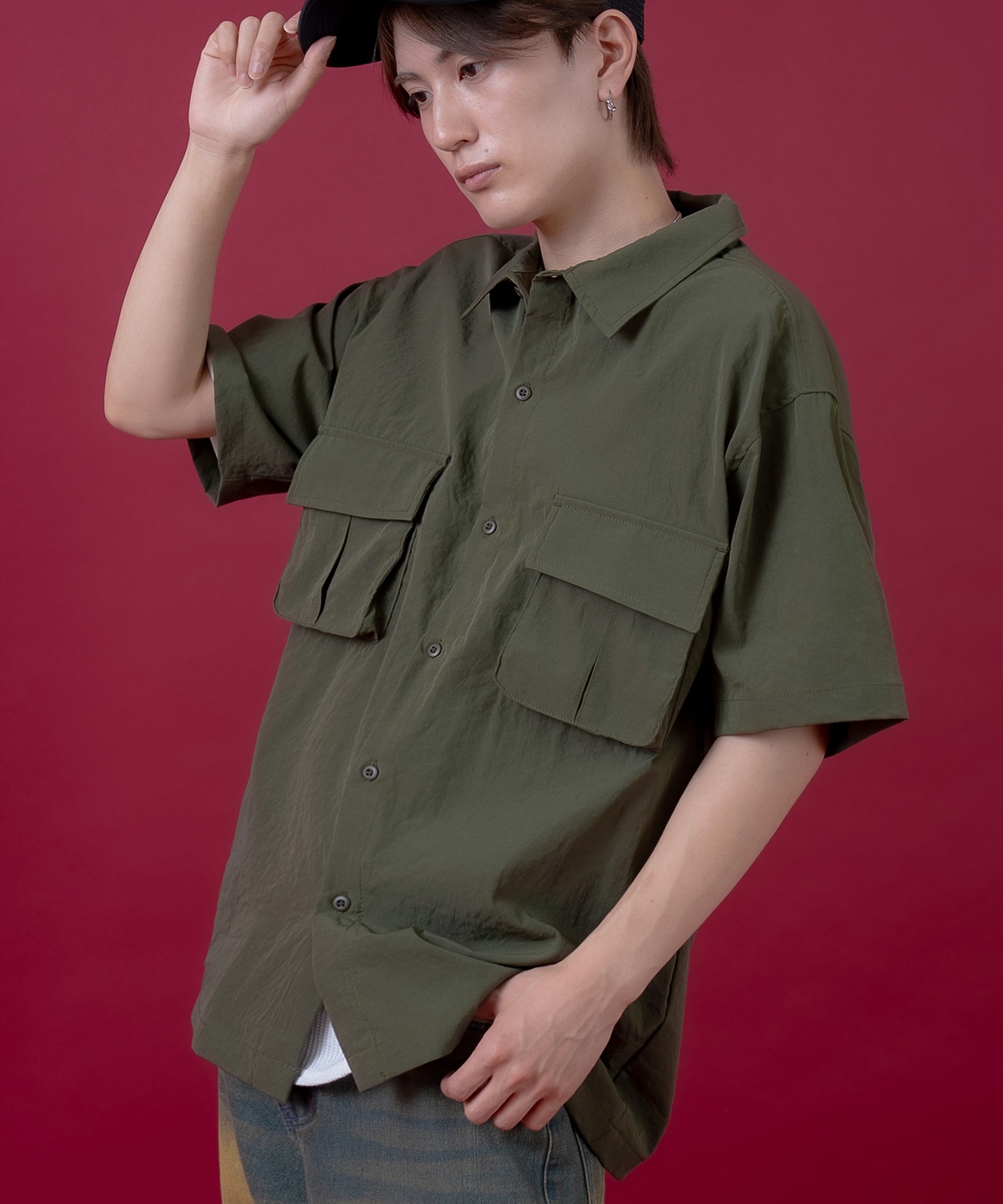 半袖シャツ メンズ レディース サイドウェイスタンス ミリタリーシャツ イージーケア アメカジ カジュアル スケーター ストリート 古着MIX 韓国ファッション | improves | 02