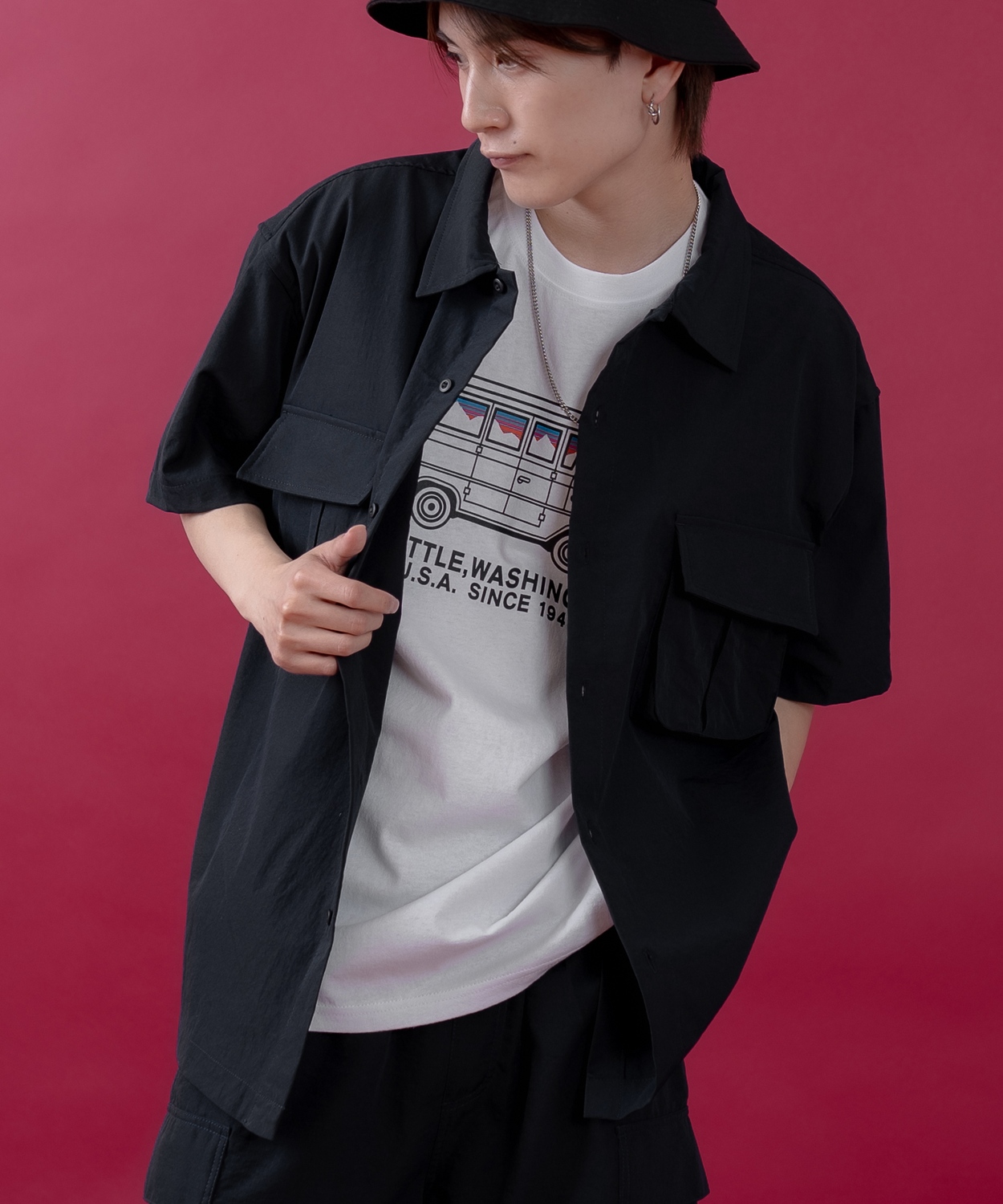 半袖シャツ メンズ レディース サイドウェイスタンス ミリタリーシャツ イージーケア アメカジ カジュアル スケーター ストリート 古着MIX 韓国ファッション | improves | 03