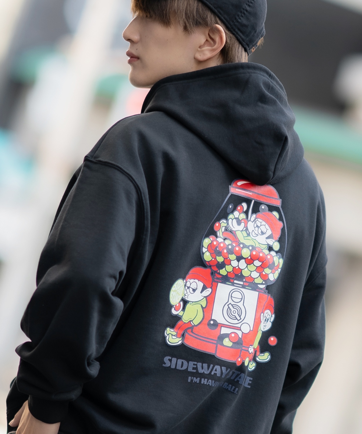 パーカー メンズ SIDEWAY STANCE サイドウェイスタンス オリジナルプリント グラフィック スウェット ガムボール オーバーサイズ アメカジ カジュアル | improves | 01