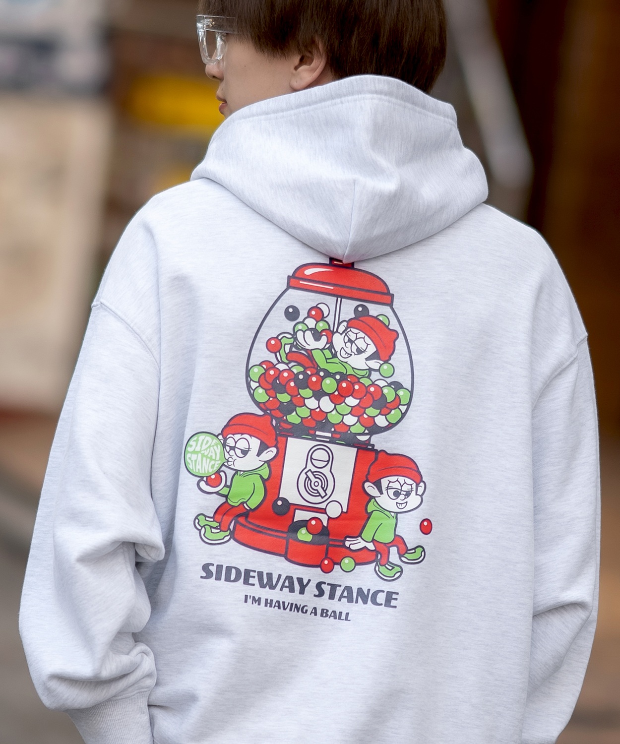 パーカー メンズ SIDEWAY STANCE サイドウェイスタンス オリジナルプリント グラフィック スウェット ガムボール オーバーサイズ アメカジ カジュアル | improves | 03