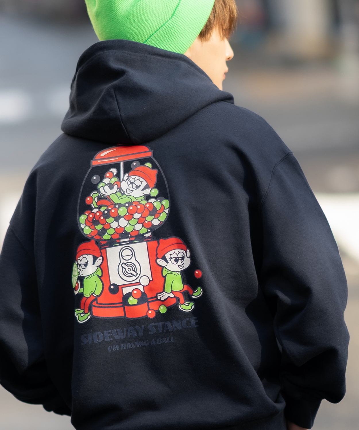 パーカー メンズ SIDEWAY STANCE サイドウェイスタンス オリジナルプリント グラフィック スウェット ガムボール オーバーサイズ アメカジ カジュアル | improves | 02