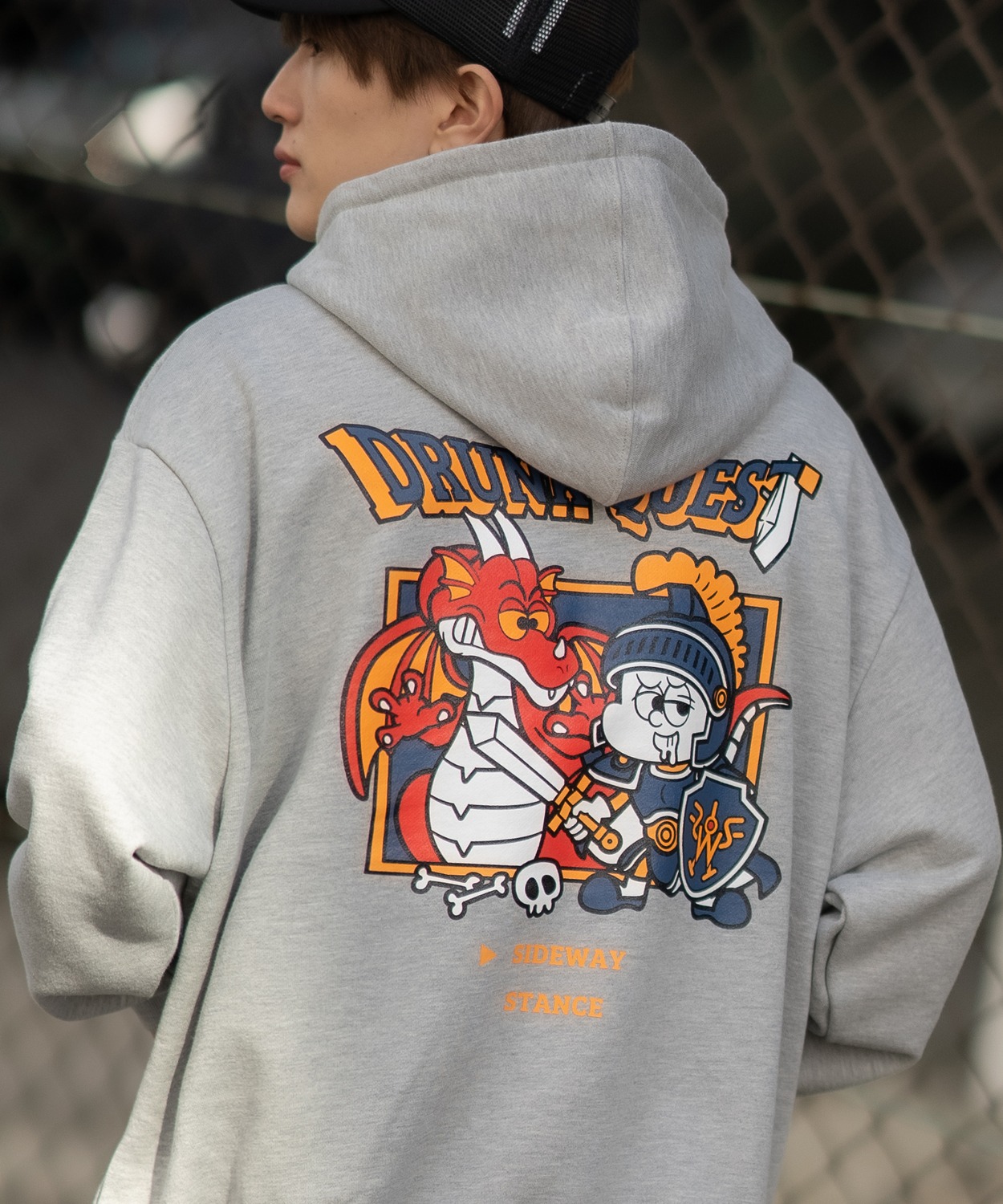 パーカー メンズ SIDEWAY STANCE サイドウェイスタンス オリジナルプリント グラフィック スウェット クエスト オーバーサイズ アメカジ カジュアル | improves | 03