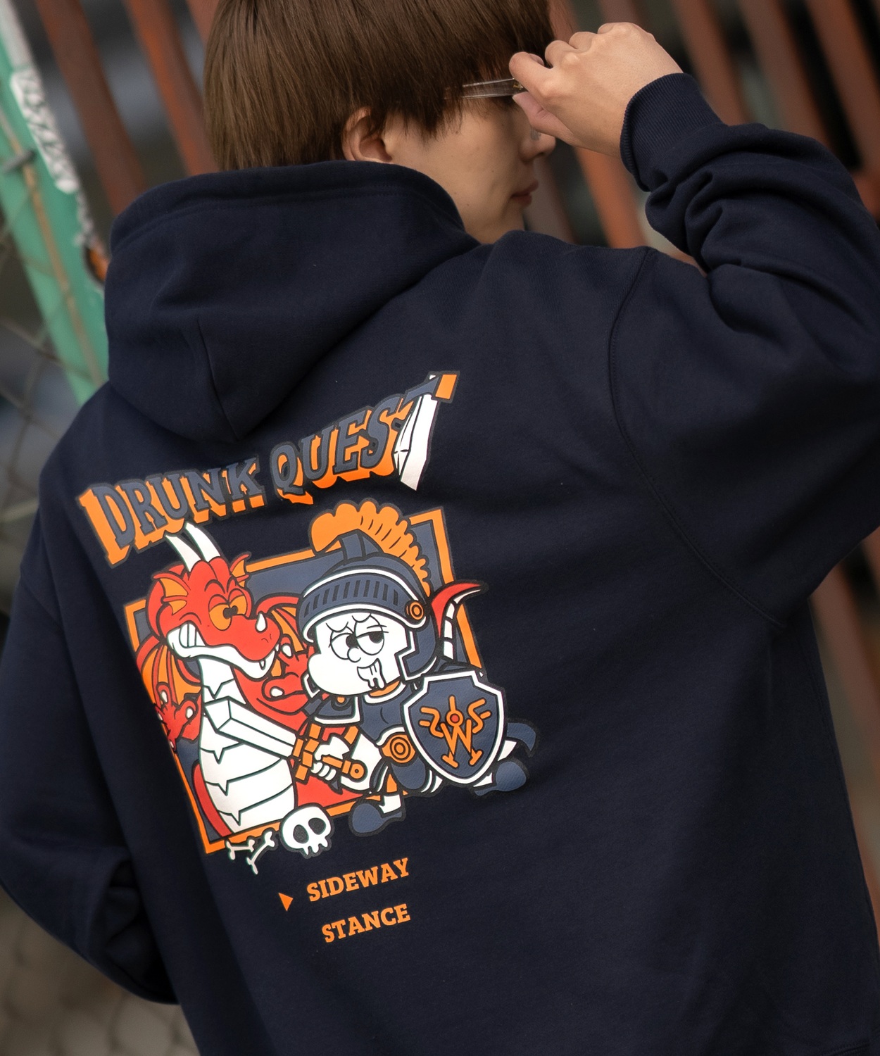 パーカー メンズ SIDEWAY STANCE サイドウェイスタンス オリジナルプリント グラフィック スウェット クエスト オーバーサイズ アメカジ カジュアル | improves | 02