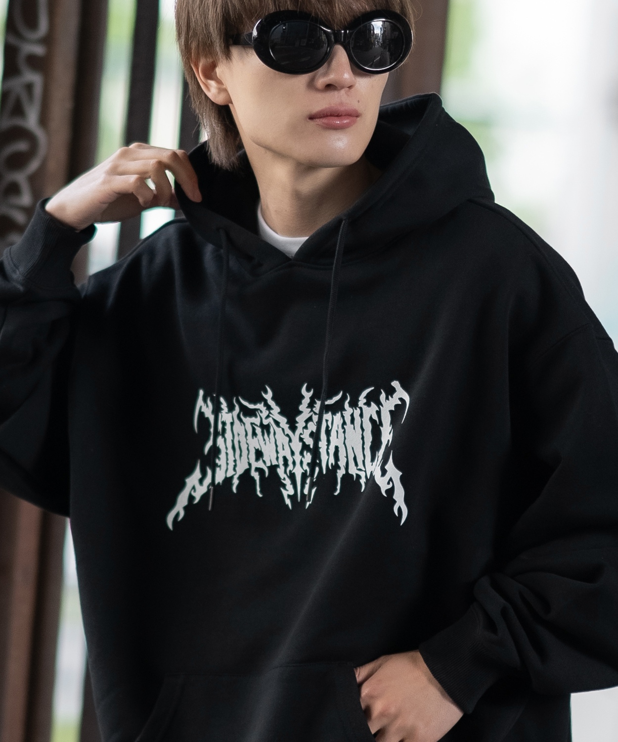 パーカー メンズ SIDEWAY STANCE サイドウェイスタンス オリジナルプリント グラフィック スウェット バンドロゴ オーバーサイズ アメカジ カジュアル | improves | 01