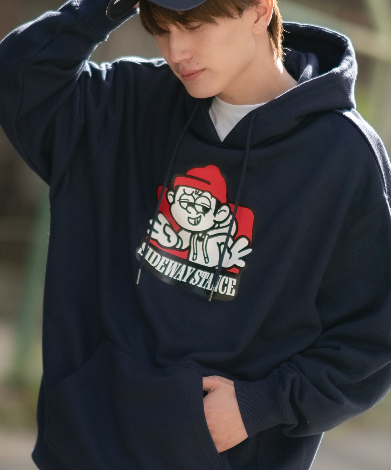 パーカー メンズ SIDEWAY STANCE サイドウェイスタンス オリジナルプリント グラフィック スウェット ラベル オーバーサイズ アメカジ カジュアル | improves | 02