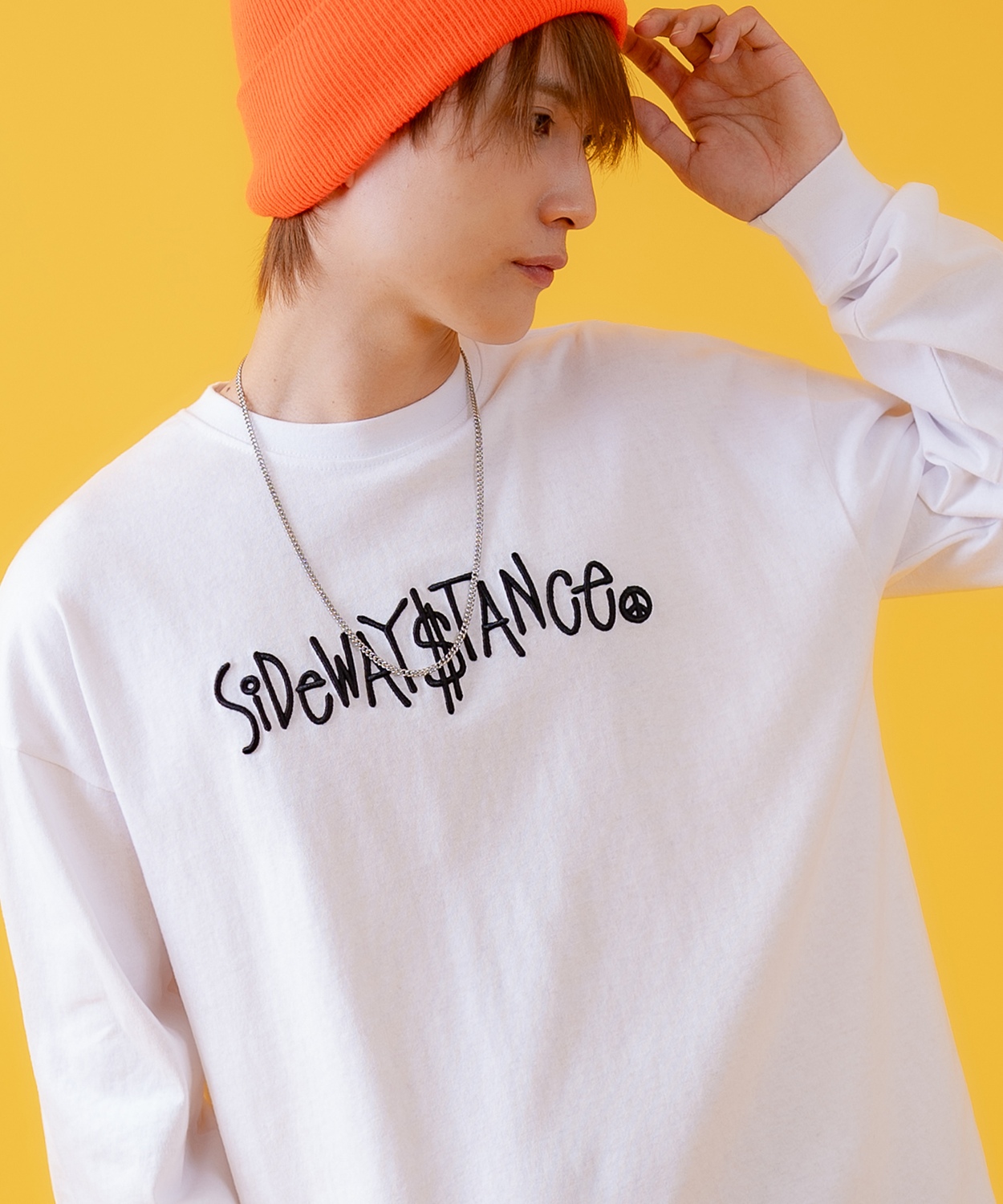 長袖Tシャツ メンズ SIDEWAY STANCE サイドウェイスタンス オリジナルプリント スクリプトロゴ グラフィック ロンT カットソー スケーター ストリート 古着 韓国 | improves | 01