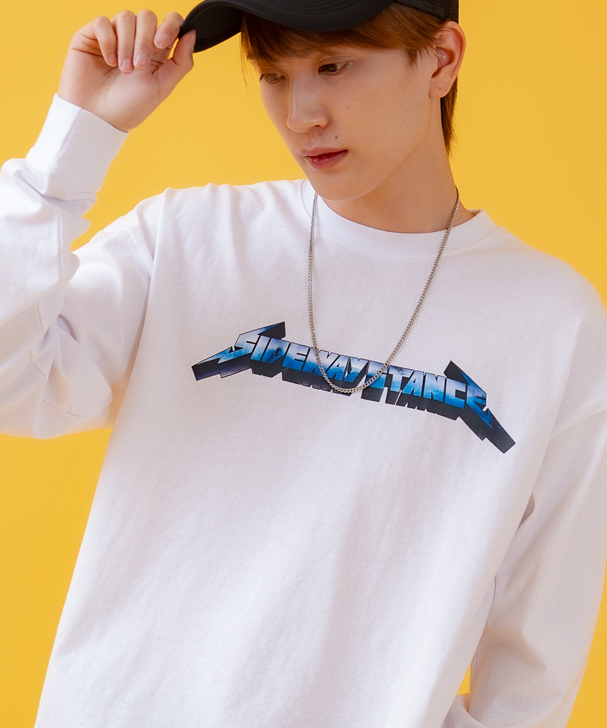 長袖Tシャツ メンズ SIDEWAY STANCE サイドウェイスタンス オリジナルプリント メタルバンド グラフィック ロンT カットソー スケーター ストリート 古着 韓国 | improves | 01