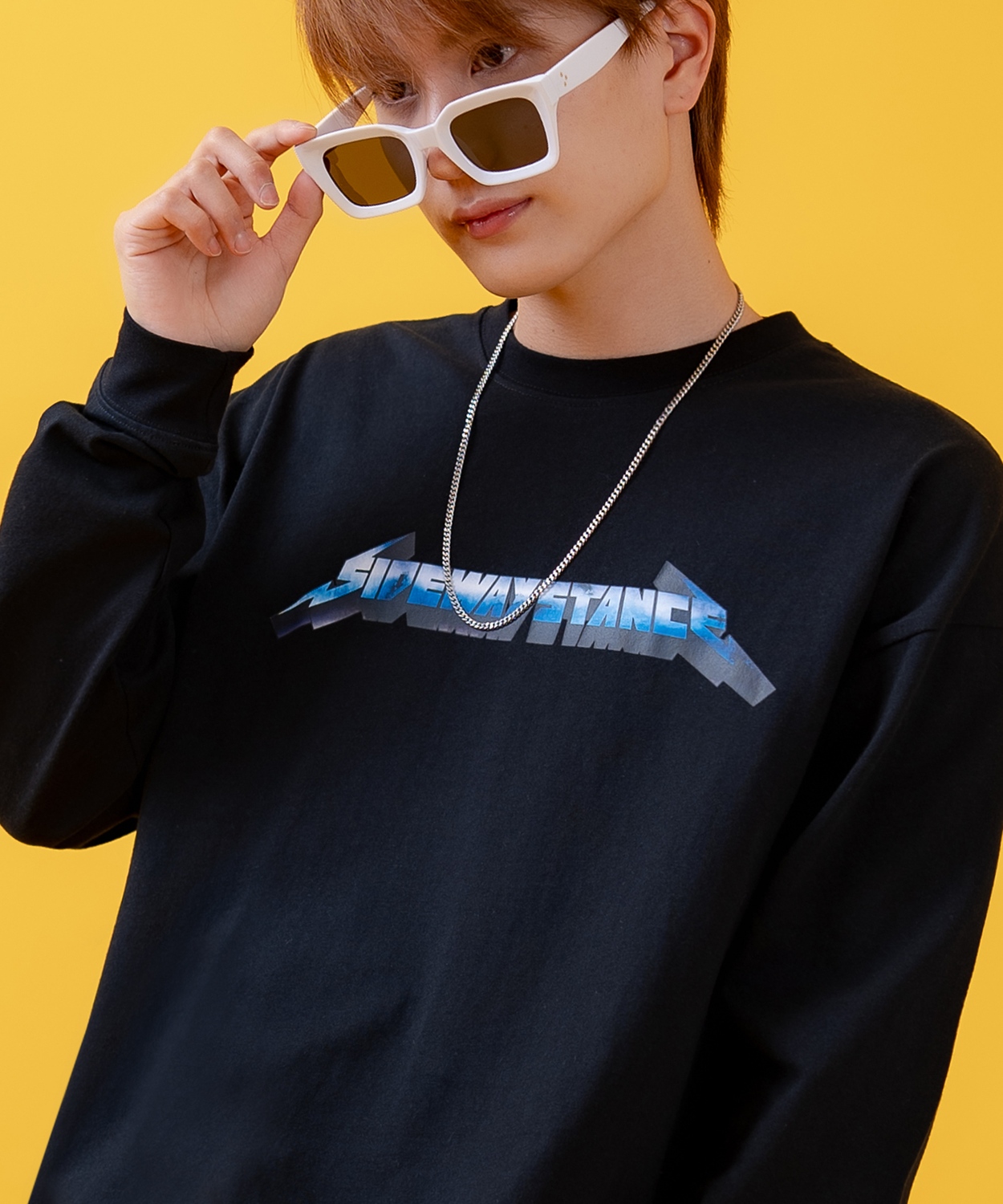 長袖Tシャツ メンズ SIDEWAY STANCE サイドウェイスタンス オリジナルプリント メタルバンド グラフィック ロンT カットソー スケーター ストリート 古着 韓国 | improves | 02