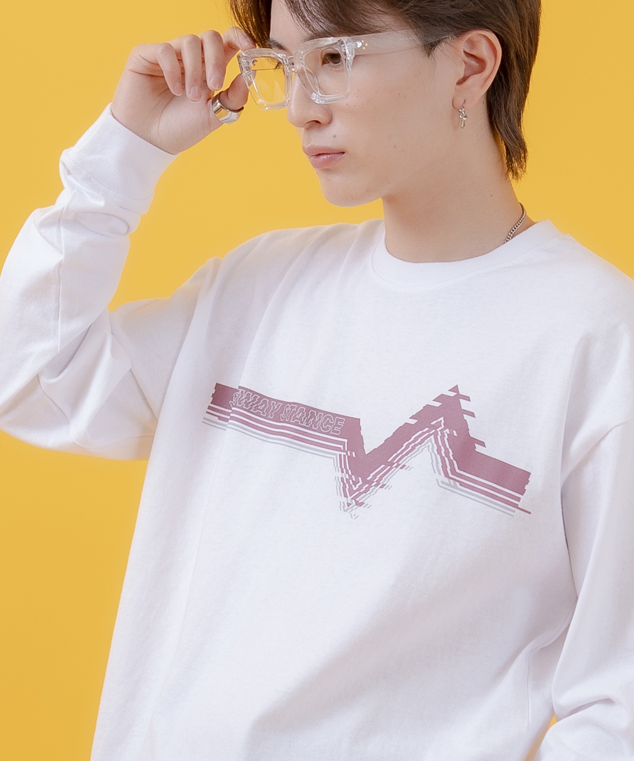 長袖Tシャツ メンズ SIDEWAY STANCE サイドウェイスタンス オリジナルプリント レトロゲーム グラフィック ロンT カットソー スケーター ストリート 古着 韓国 | improves | 01