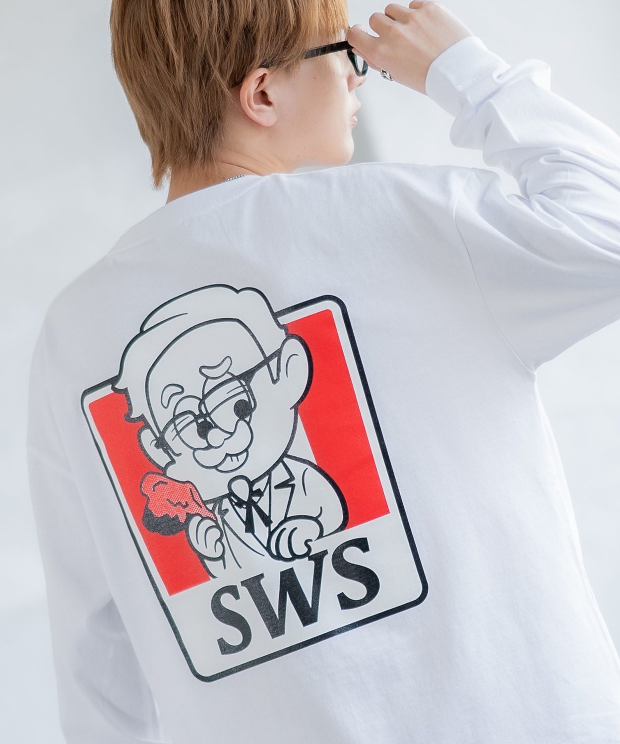 長袖Tシャツ メンズ SIDEWAY STANCE サイドウェイスタンス オリジナルプリント SWSチキン カットソー ロンT カジュアル スケーター ストリート 古着MIX 韓国 | improves | 01