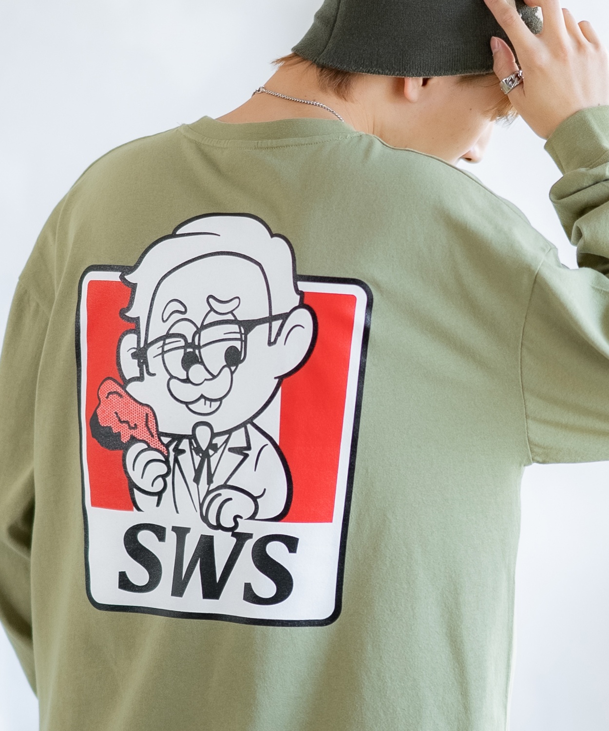 長袖Tシャツ メンズ SIDEWAY STANCE サイドウェイスタンス オリジナルプリント SWSチキン カットソー ロンT カジュアル スケーター ストリート 古着MIX 韓国 | improves | 03