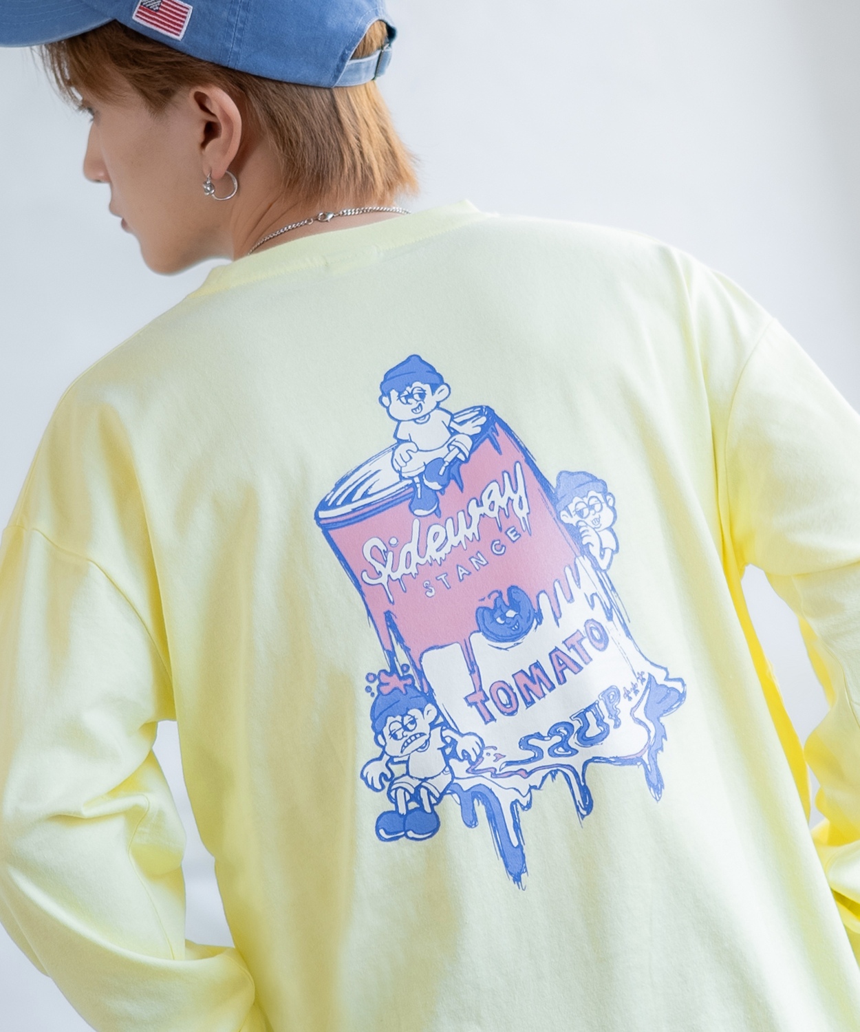長袖Tシャツ メンズ SIDEWAY STANCE サイドウェイスタンス オリジナルプリント スープ缶 カットソー ロンT カジュアル スケーター ストリート 古着MIX 韓国 | improves | 03