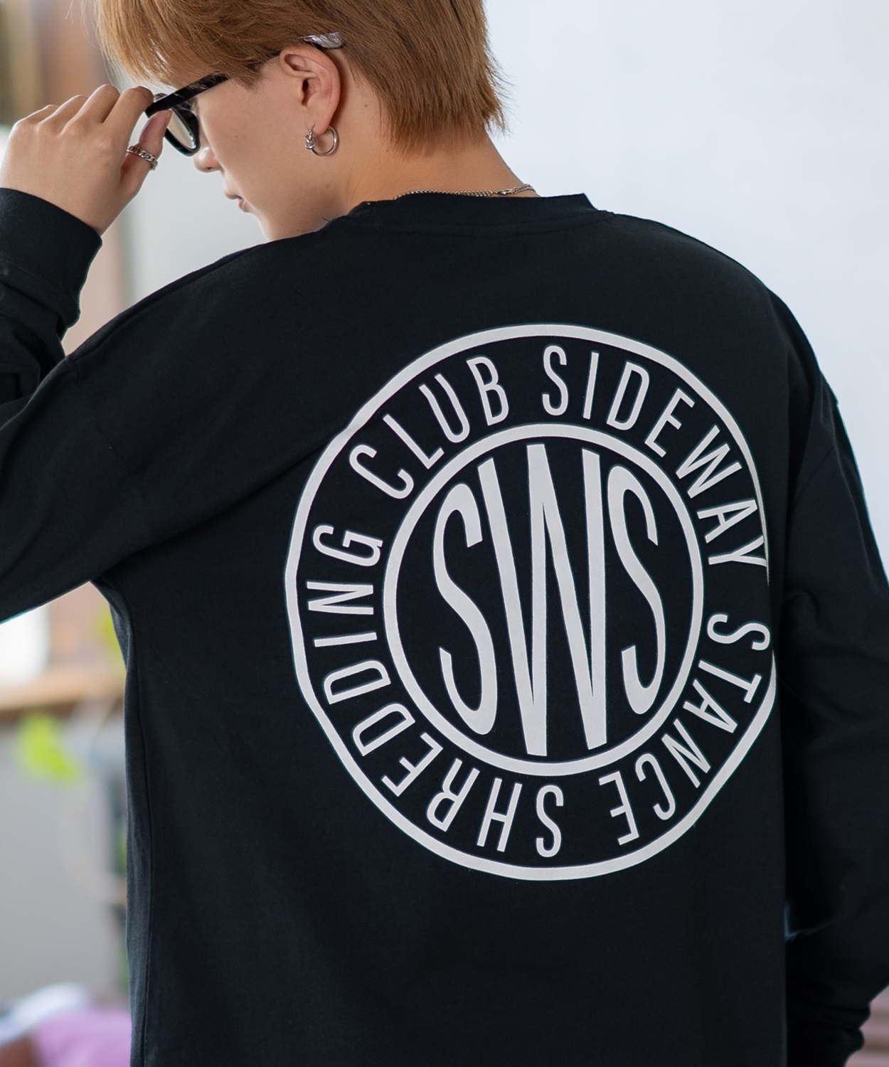 長袖Tシャツ メンズ SIDEWAY STANCE サイドウェイスタンス オリジナルプリント サークルロゴ カットソー ロンT カジュアル スケーター ストリート 古着MIX 韓国 | improves | 02