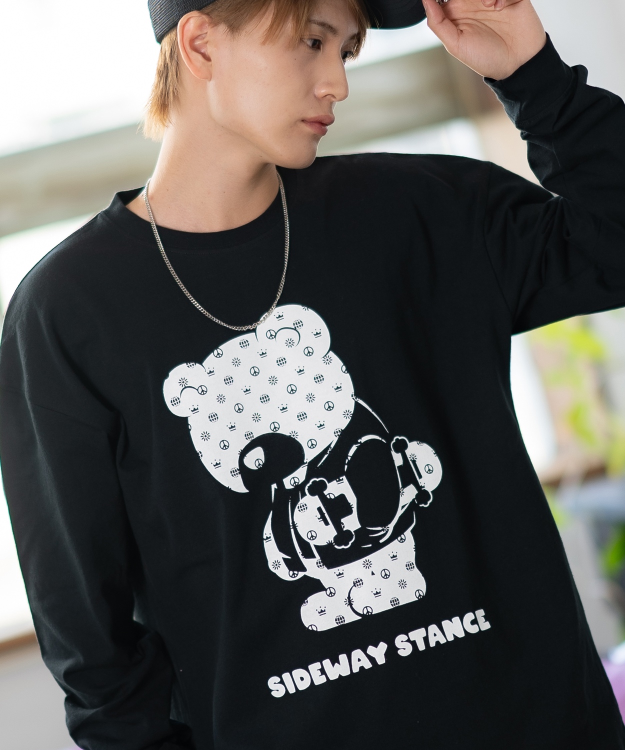 長袖Tシャツ メンズ SIDEWAY STANCE サイドウェイスタンス オリジナルプリント モノグラム カットソー ロンT カジュアル スケーター ストリート 古着MIX 韓国 | improves | 02