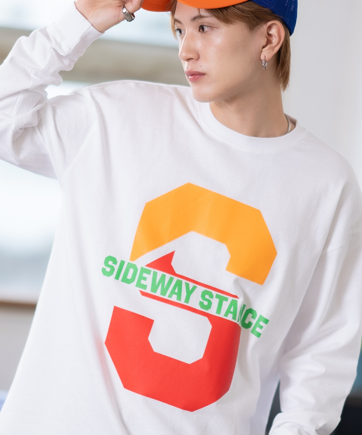 長袖Tシャツ メンズ SIDEWAY STANCE サイドウェイスタンス オリジナルプリント カレッジロゴ カットソー ロンT カジュアル スケーター ストリート 古着MIX 韓国 | improves | 01