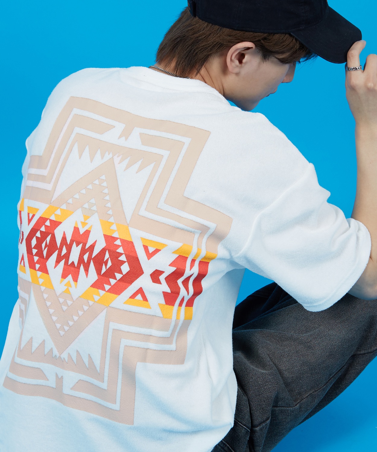 Tシャツ メンズ SIDEWAY STANCE サイドウェイスタンス パイル地 半袖カットソー プリント 刺しゅう アメカジ カジュアル スケーター ストリート 古着MIX 韓国 | improves | 01