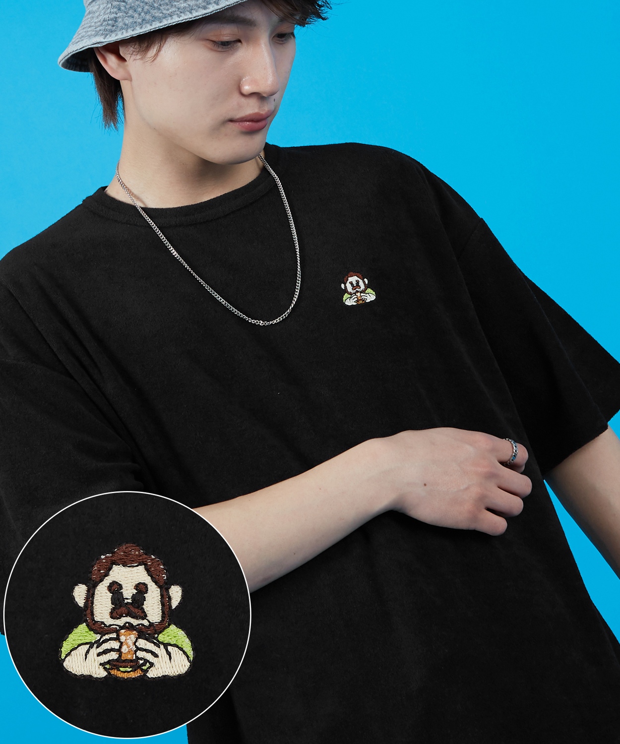 Tシャツ メンズ SIDEWAY STANCE サイドウェイスタンス パイル地 半袖カットソー ワンポイント刺しゅう アメカジ カジュアル スケーター ストリート 古着MIX 韓国 | improves | 02