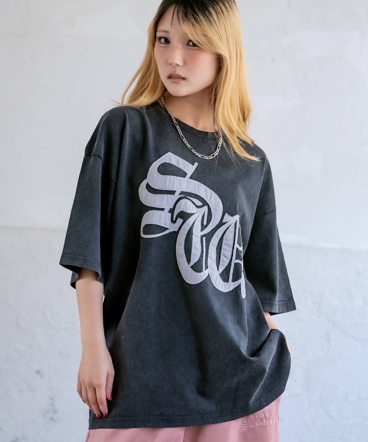 Tシャツ メンズ SIDEWAY STANCE サイドウェイスタンス ロゴ刺しゅう アメカジ カジュアル スケーター ストリート 古着MIX 韓国 | improves | 01