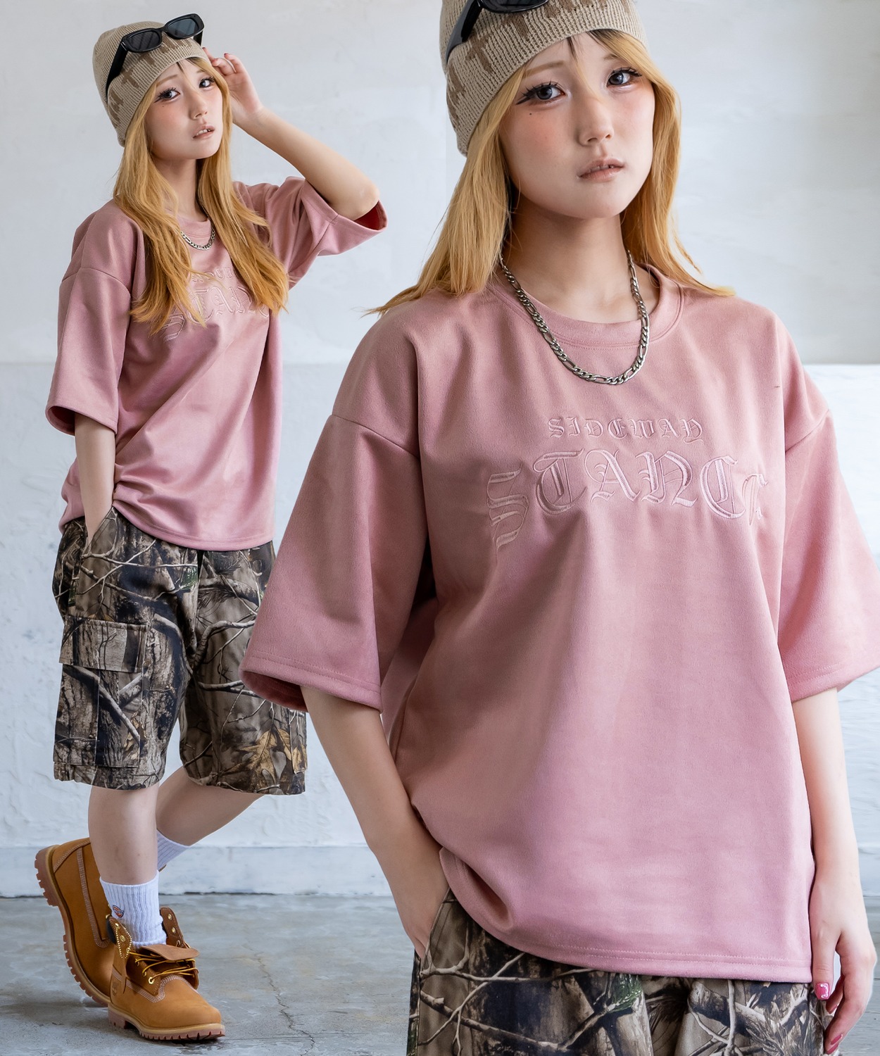 Tシャツ メンズ SIDEWAY STANCE サイドウェイスタンス スエードポンチ ロゴ刺しゅう カットソー アメカジ カジュアル スケーター ストリート 古着MIX 韓国 | improves | 03