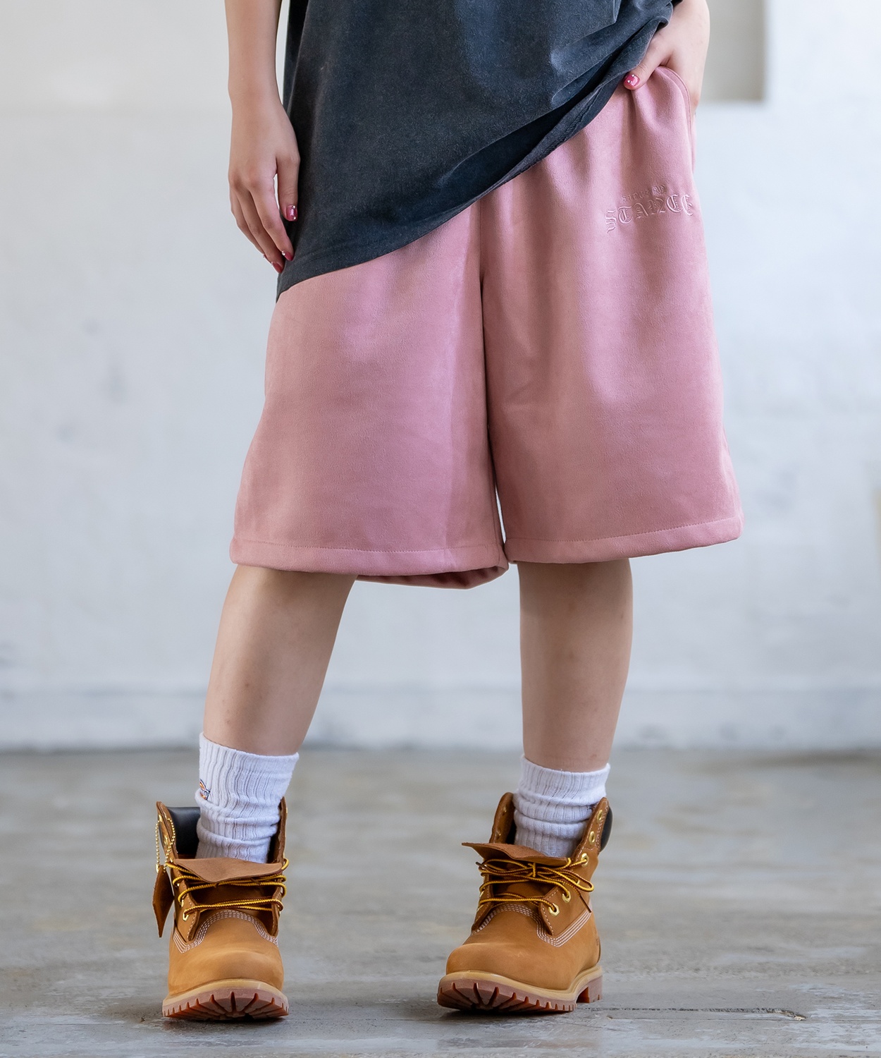 ショートパンツ メンズ SIDEWAY STANCE サイドウェイスタンス スエードポンチ ハーフパンツ ショーツ アメカジ カジュアル スケーター ストリート 古着MIX 韓国 | improves | 03