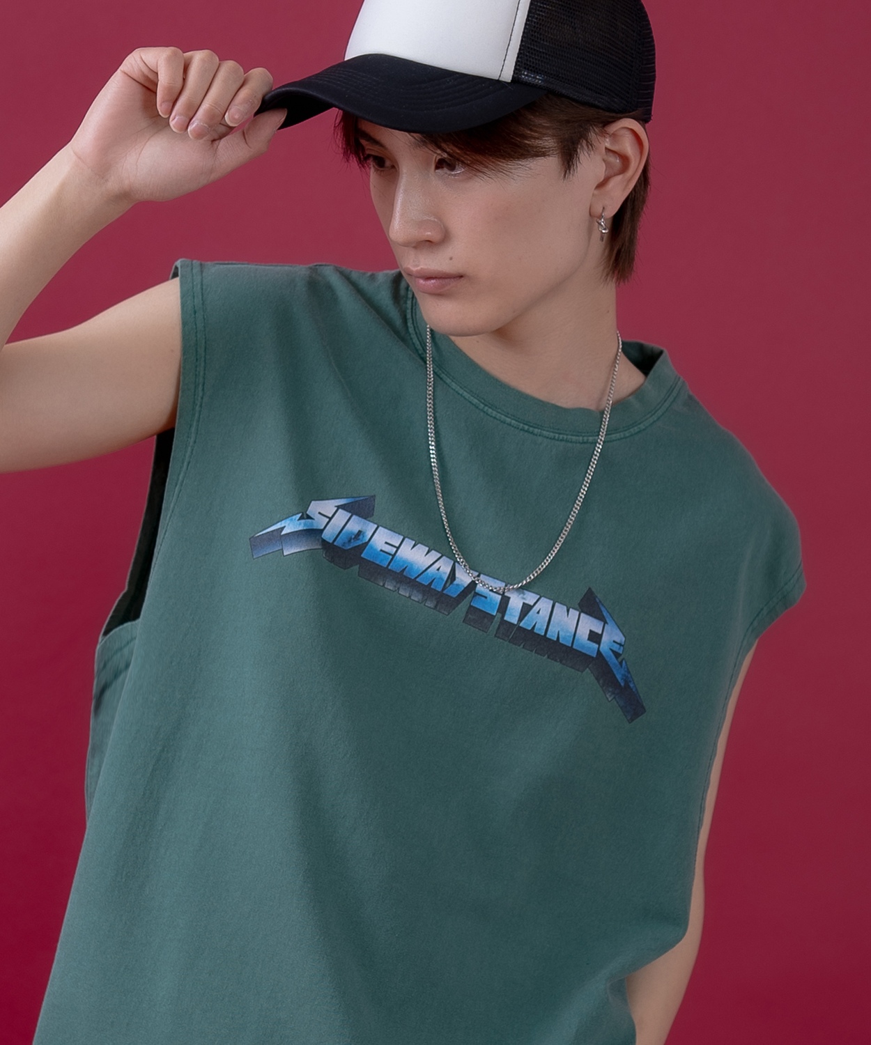 Tシャツ メンズ SIDEWAY STANCE サイドウェイスタンス ピグメント加工 ヴィンテージ加工 メタルバンド ノースリーブ カットソー スケーター ストリート 韓国 | improves | 03