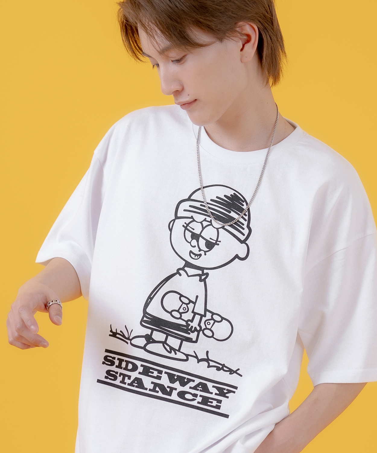 半袖Tシャツ メンズ SIDEWAY STANCE サイドウェイスタンス オリジナルプリント イラストボーイ カットソー アメカジ スケーター ストリート | improves | 01