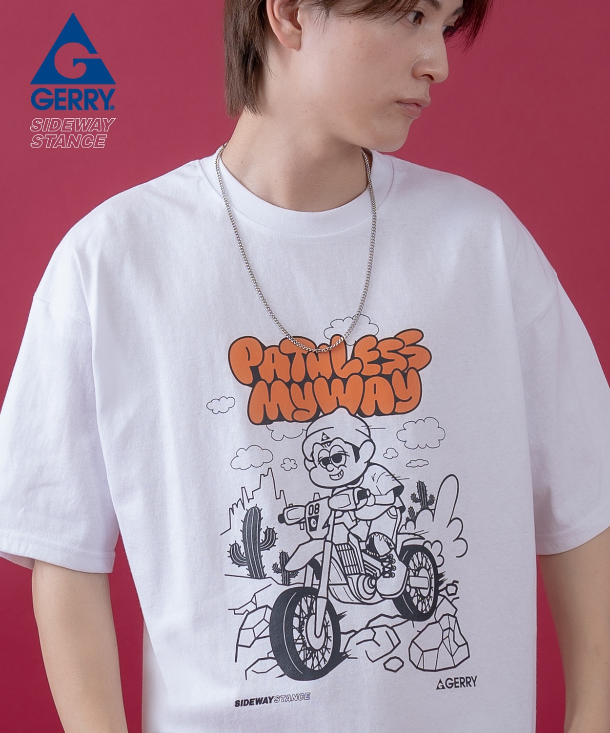 半袖Tシャツ メンズ レディース ジェリー GERRY コラボ プリント カットソー フロントプリント ワンポイントプリント アウトドア ストリート アメカジ 古着MIX | improves | 01