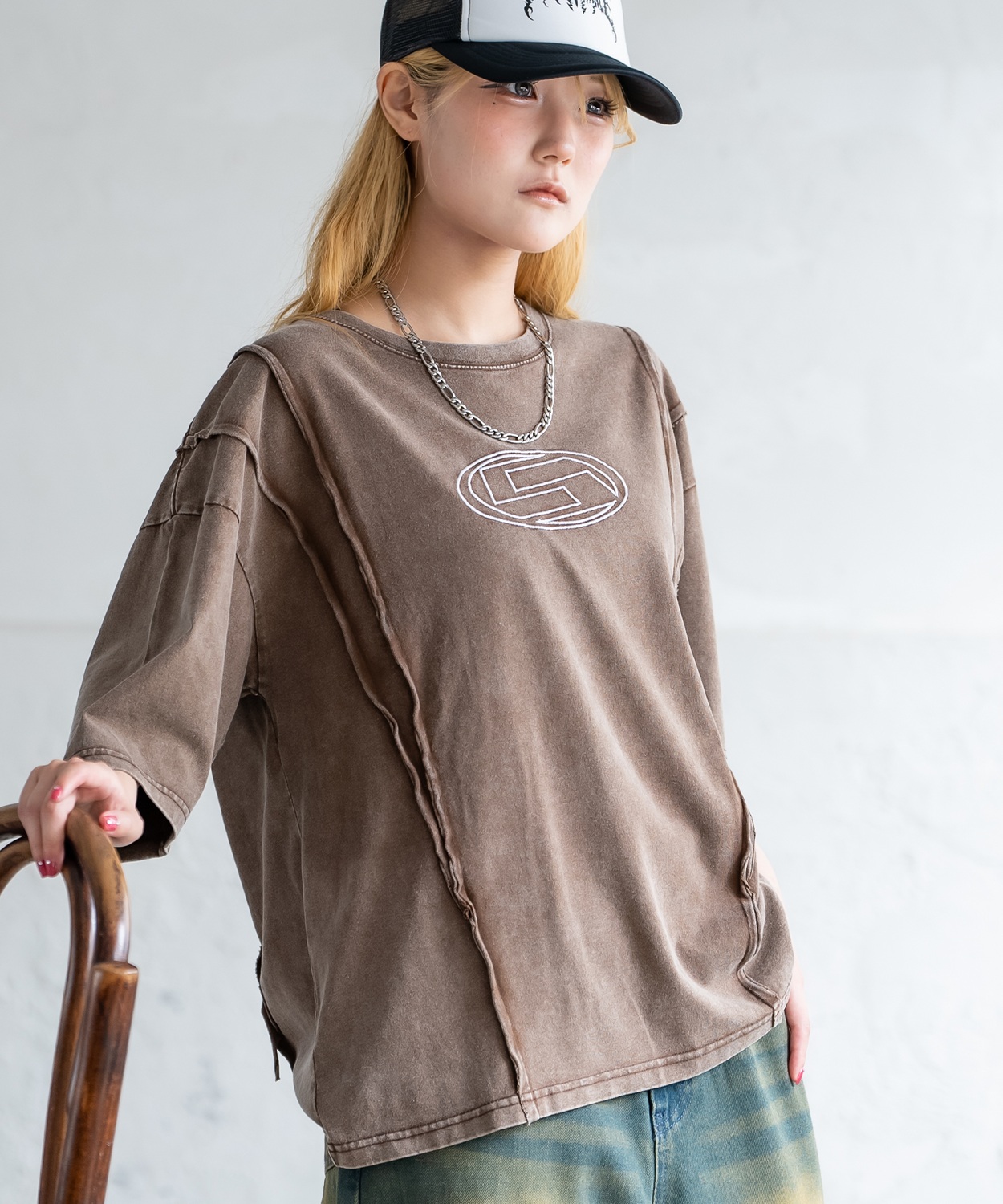 Tシャツ メンズ レディース SIDEWAY STANCE サイドウェイスタンス 半袖 カットソー グランジ ロゴ 刺しゅう アメカジ カジュアル スケーター ストリート 古着 | improves | 02