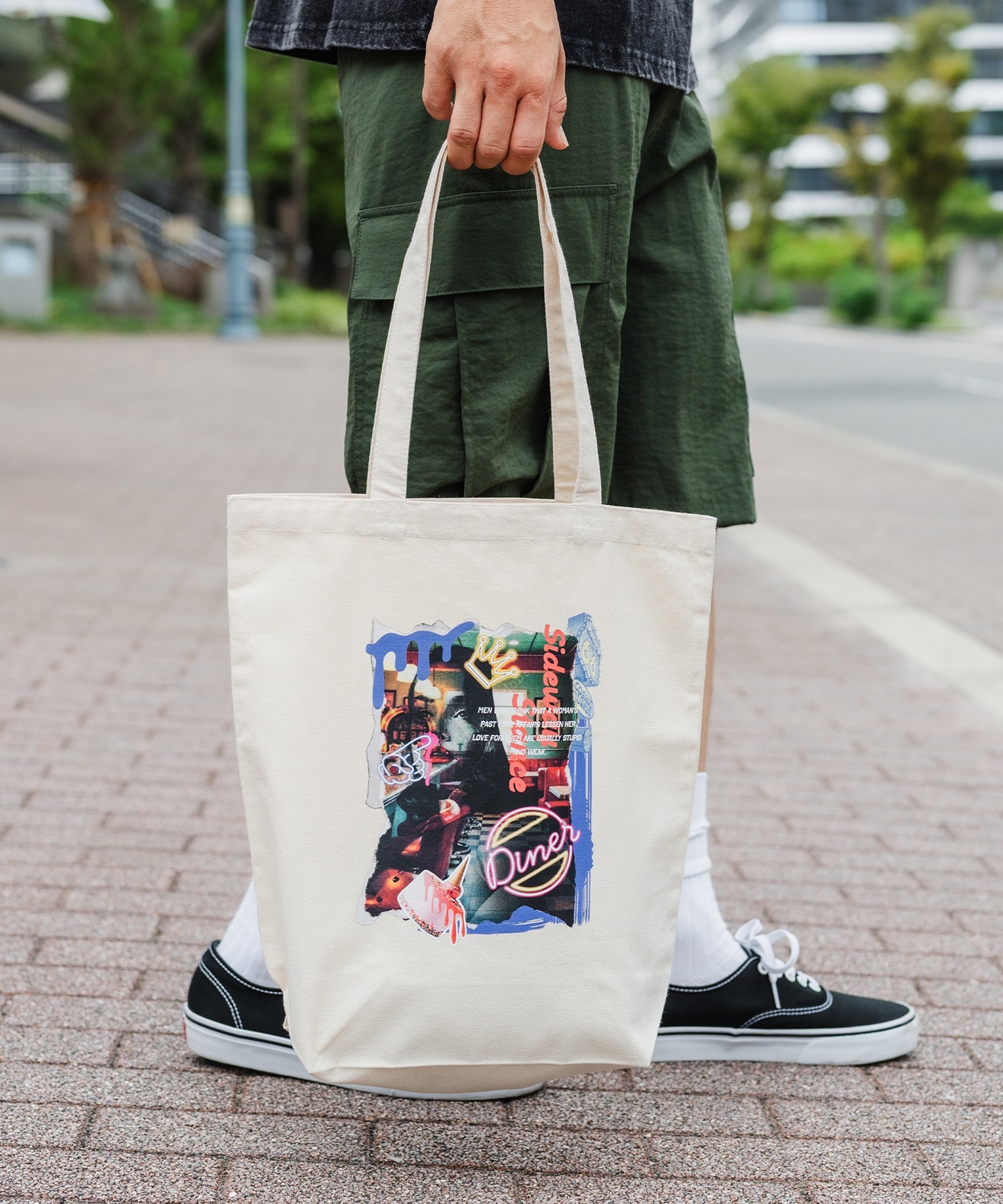 トートバッグ メンズ バック 通勤 通学 サブバック アート グラフィック 小物 プリント 刺しゅう スケーター ストリート アメカジ カジュアル 韓国 ストリート | improves | 01