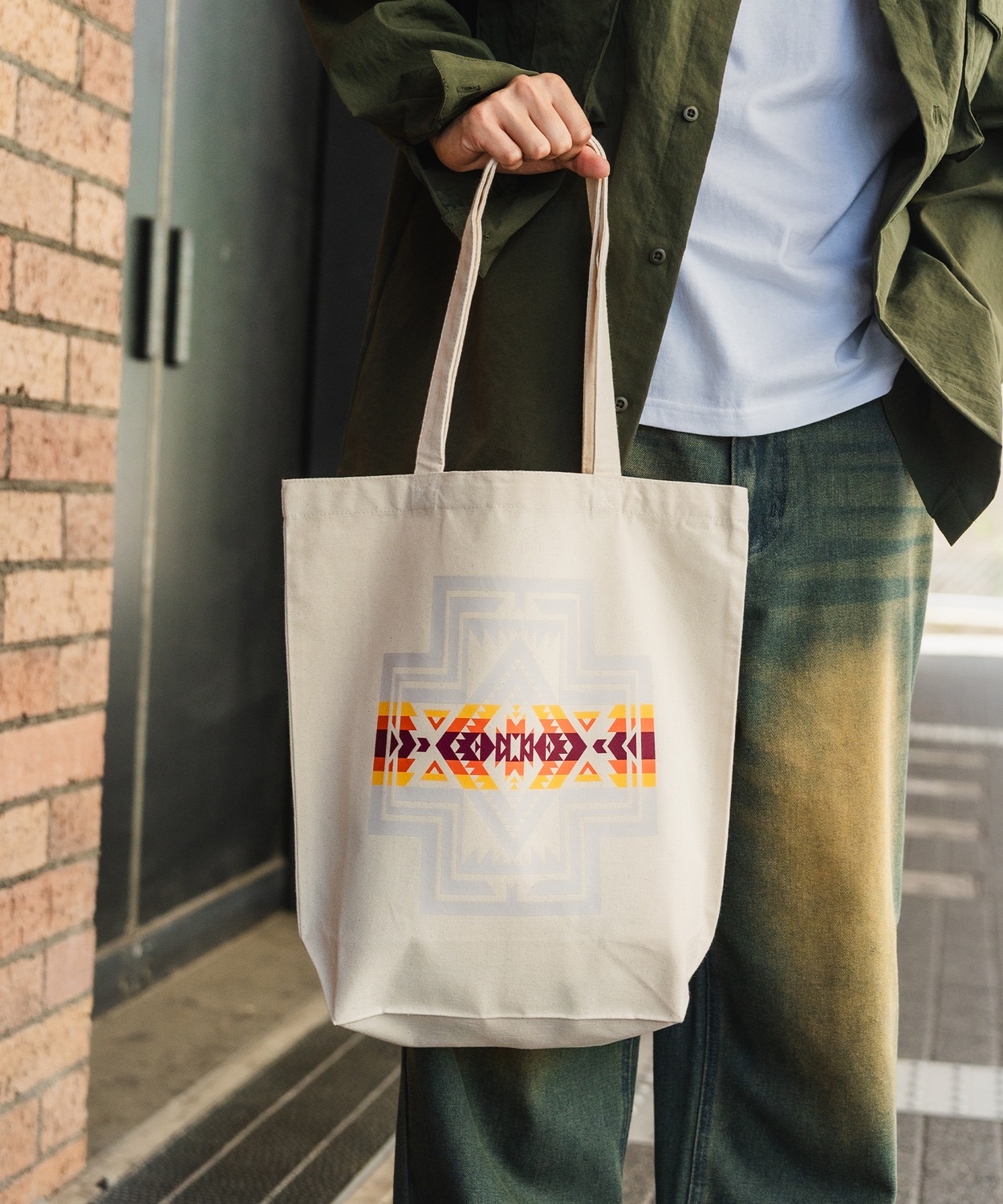 トートバッグ メンズ バック 通勤 通学 サブバック ネイティブ 柄 小物 プリント 刺しゅう スケーター ストリート アメカジ カジュアル 韓国 ストリート | improves | 01