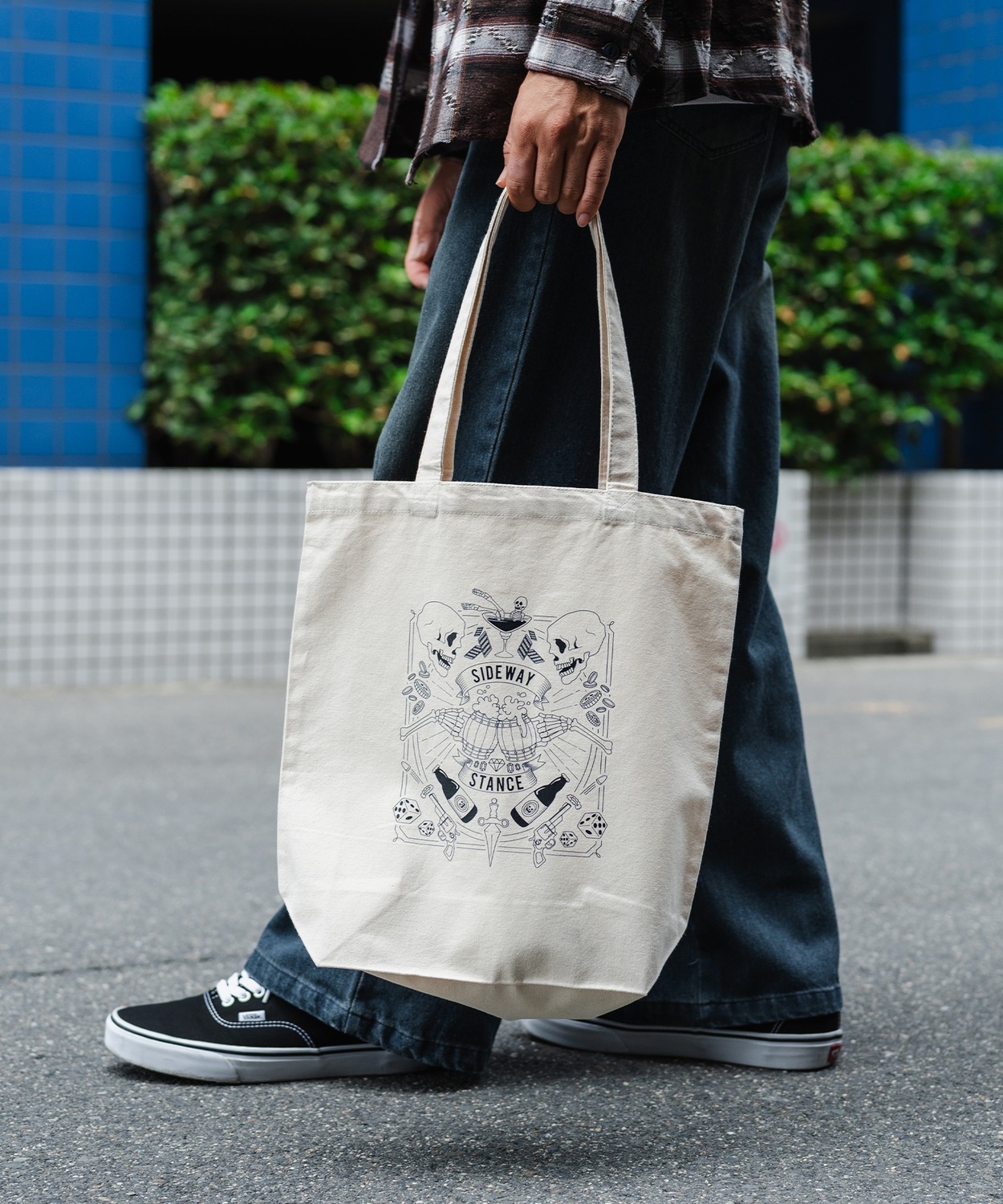 トートバッグ メンズ バック 通勤 通学 サブバック スカル 小物 プリント 刺しゅう スケーター ストリート アメカジ カジュアル 韓国 ストリート | improves | 01