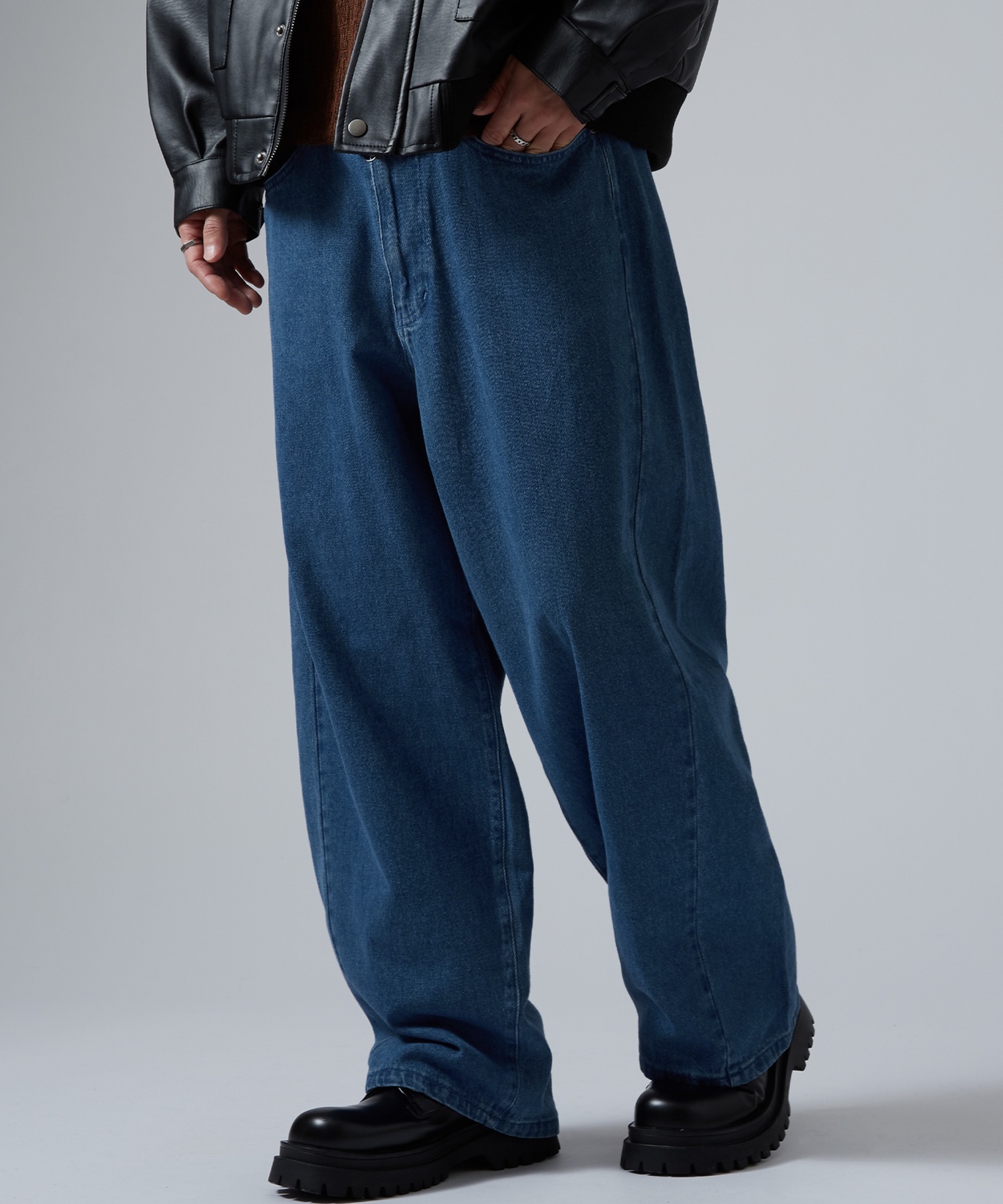 ジーンズ メンズ デニムパンツ ワイドパンツ バルーンパンツ バレルレッグ ストリート系 Y2K 古着MIX バギーパンツ 9.5オンス ビッグシルエット 韓国 | improves | 02