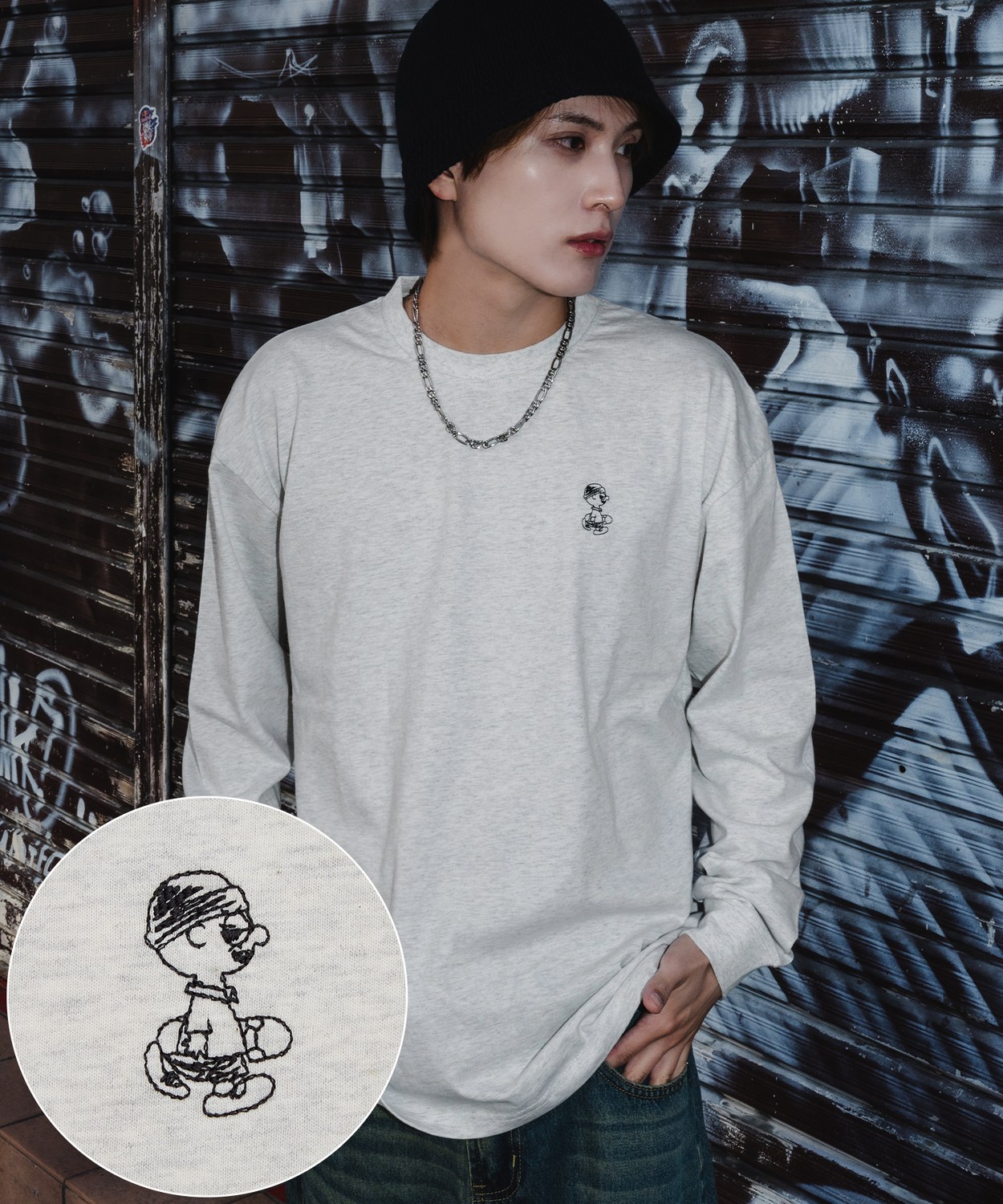 長袖Tシャツ メンズ SIDEWAY STANCE サイドウェイスタンス ワンポイント刺しゅう スケーターボーイ カットソー 大きめ アメカジ カジュアル  ストリート | improves | 03