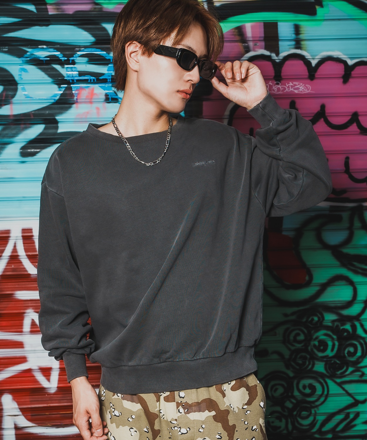 トレーナー メンズ SIDEWAY STANCE サイドウェイスタンス スウェット ピグメント プルオーバー ストリート カジュアル 韓国 | improves | 01