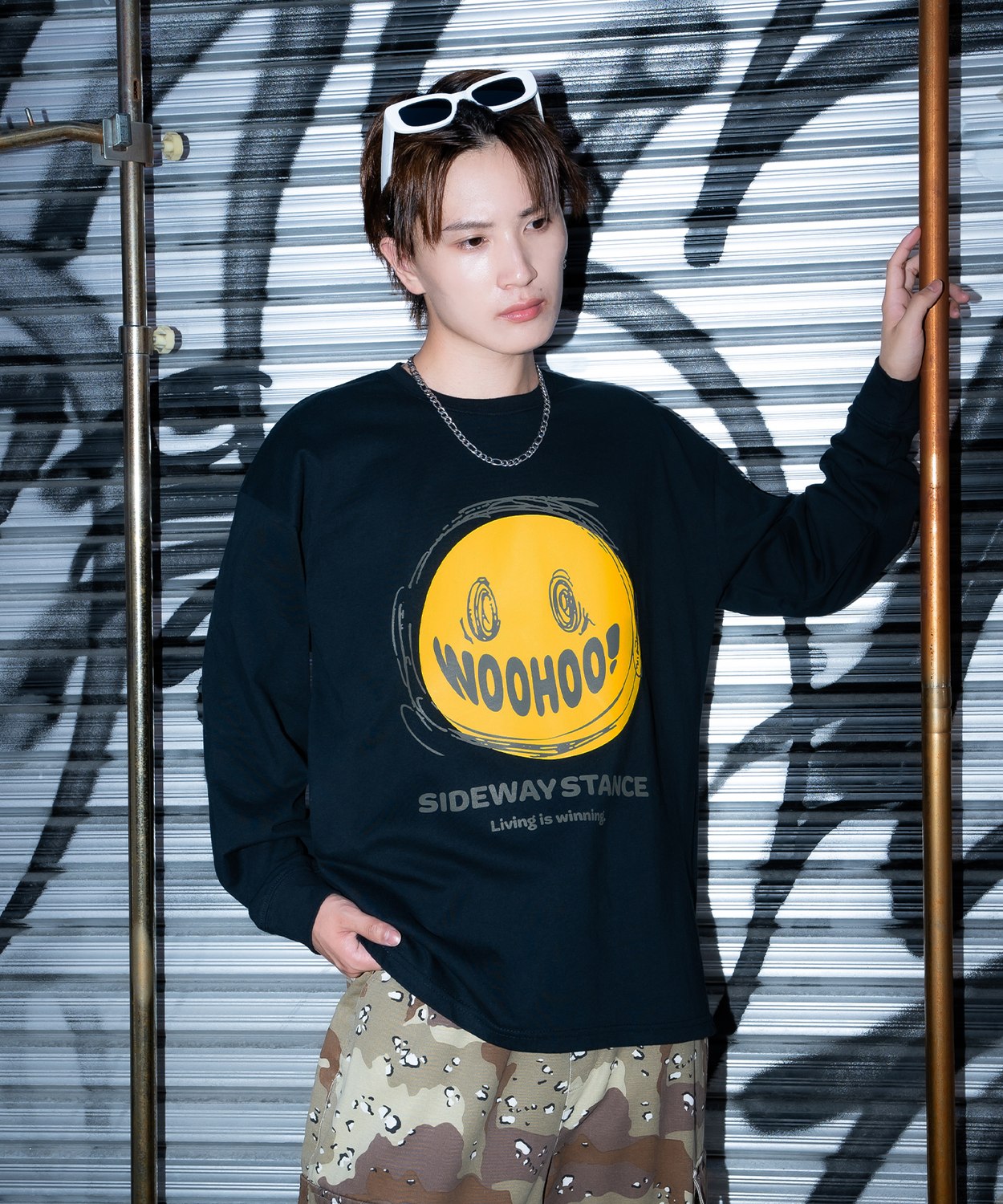 長袖Tシャツ メンズ SIDEWAY STANCE サイドウェイスタンス オリジナルプリント グラフィック ロンT カットソー アメカジ カジュアル Y2K ストリート 90s 韓国 | improves | 02