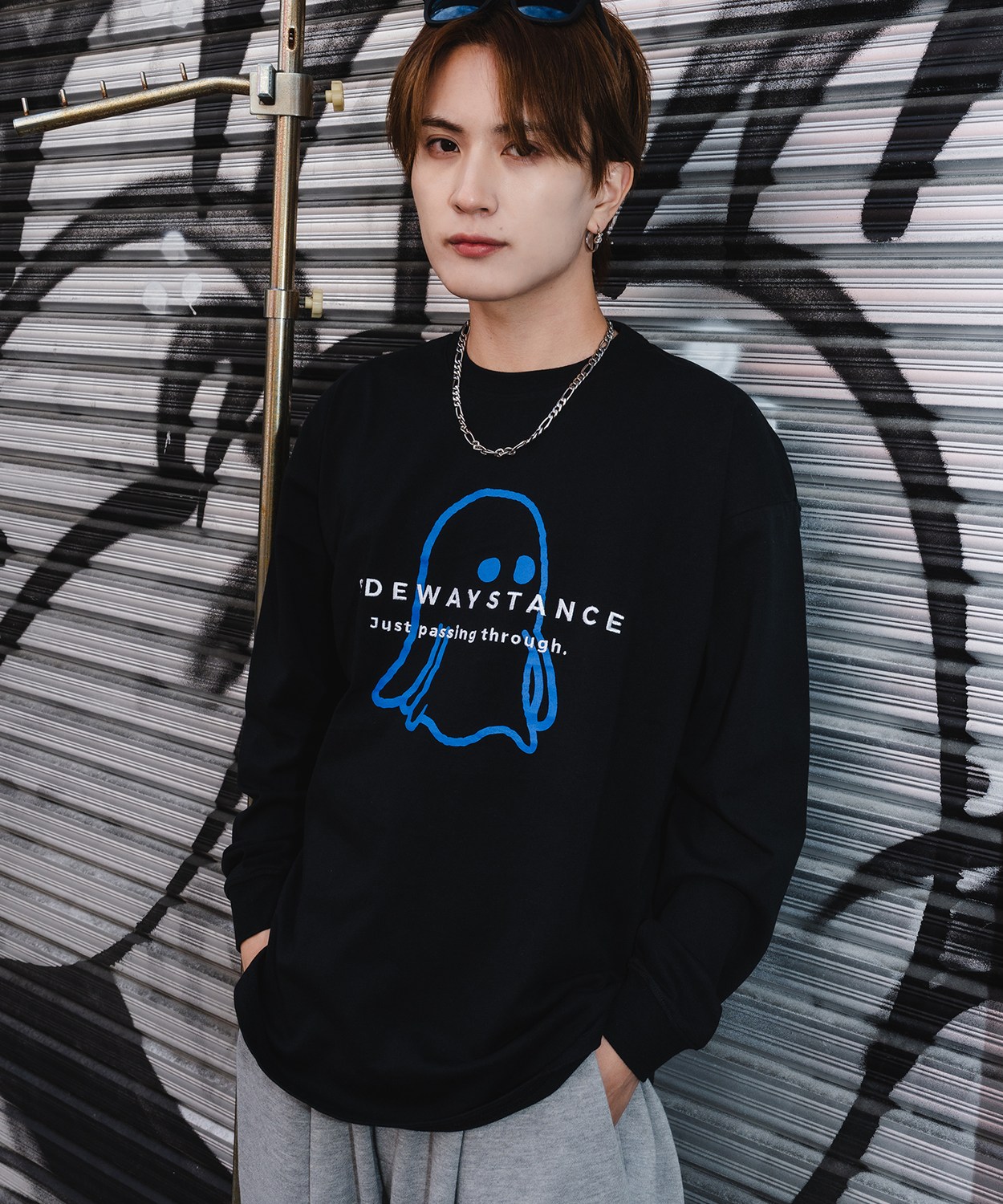 長袖Tシャツ メンズ SIDEWAY STANCE サイドウェイスタンス フロントプリント おばけイラスト カットソー 大きめ アメカジ カジュアル ストリート | improves | 02