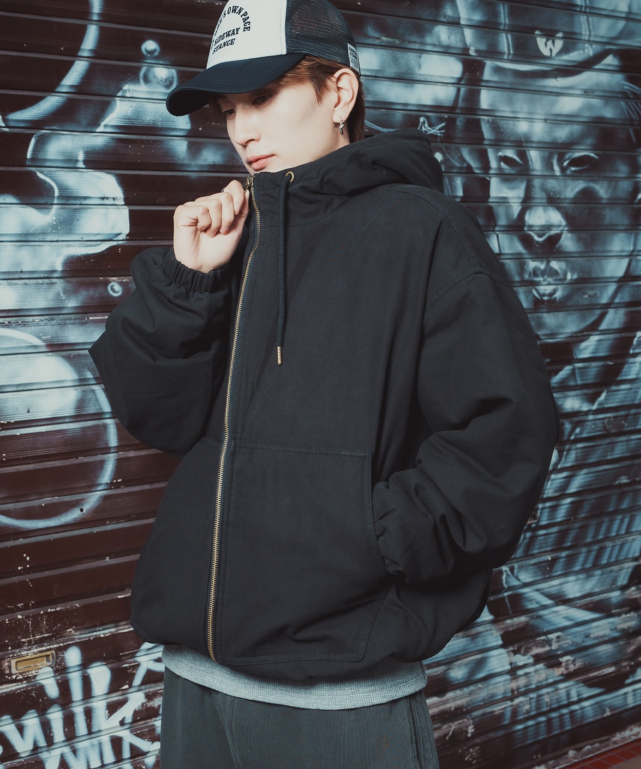 パーカー メンズ ダック ボアライナー ワークジャケット フーディージャケット ブルゾン ウィンドブレーカー アメカジ カジュアル ワーク ストリート スケーター | improves | 02