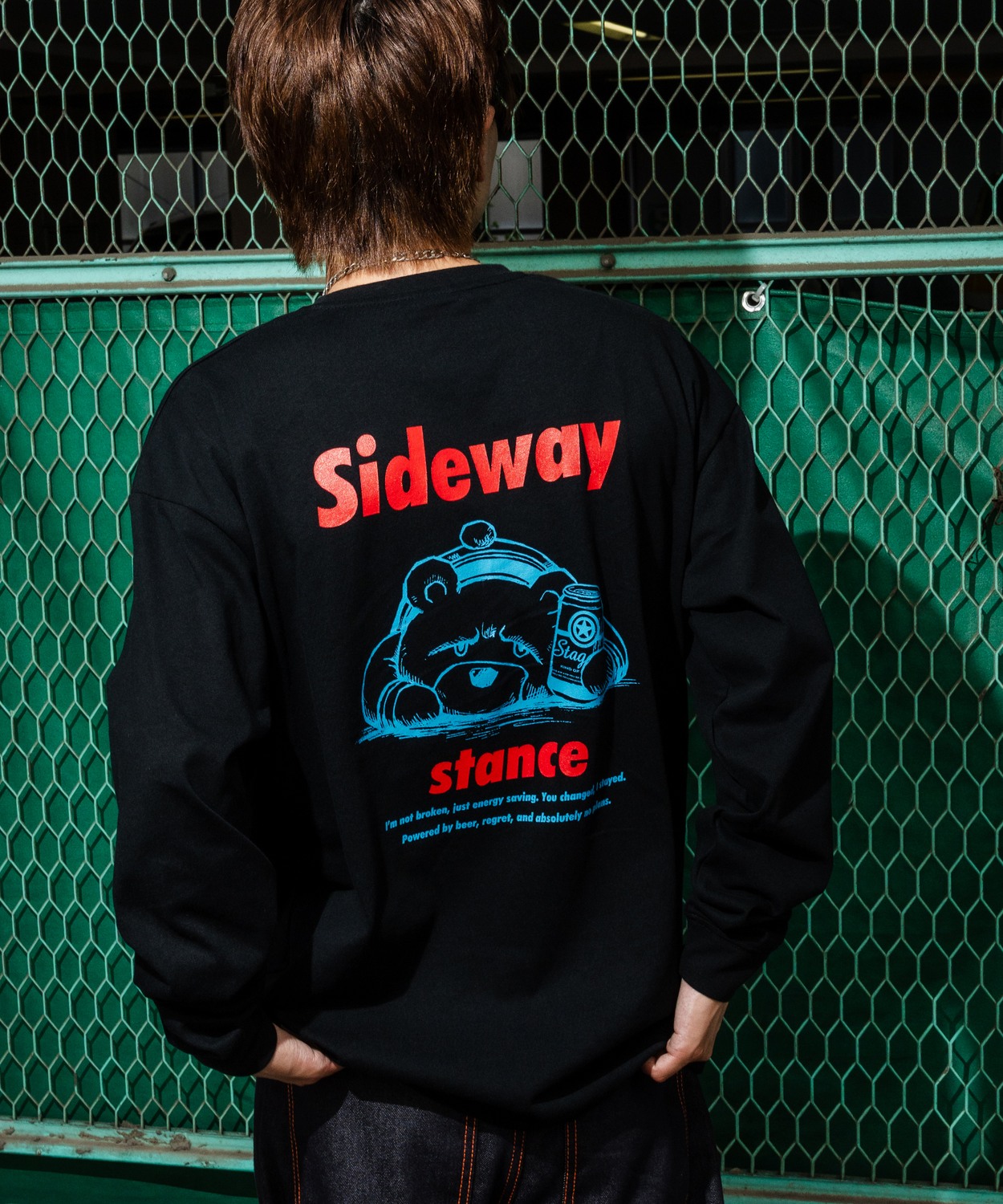 長袖Tシャツ メンズ SIDEWAY STANCE サイドウェイスタンス ロンT カットソー ダウナーベア アメカジ カジュアル Y2K ストリート 90s レトロ 韓国 | improves | 02