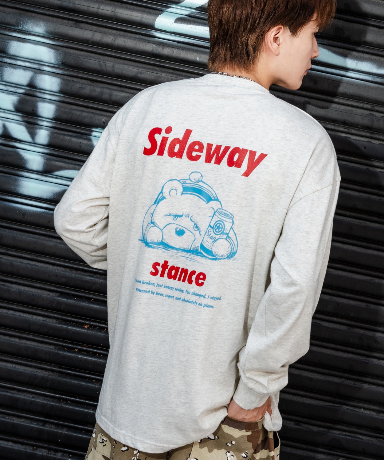 長袖Tシャツ メンズ SIDEWAY STANCE サイドウェイスタンス ロンT カットソー ダウナーベア アメカジ カジュアル Y2K ストリート 90s レトロ 韓国 | improves | 03