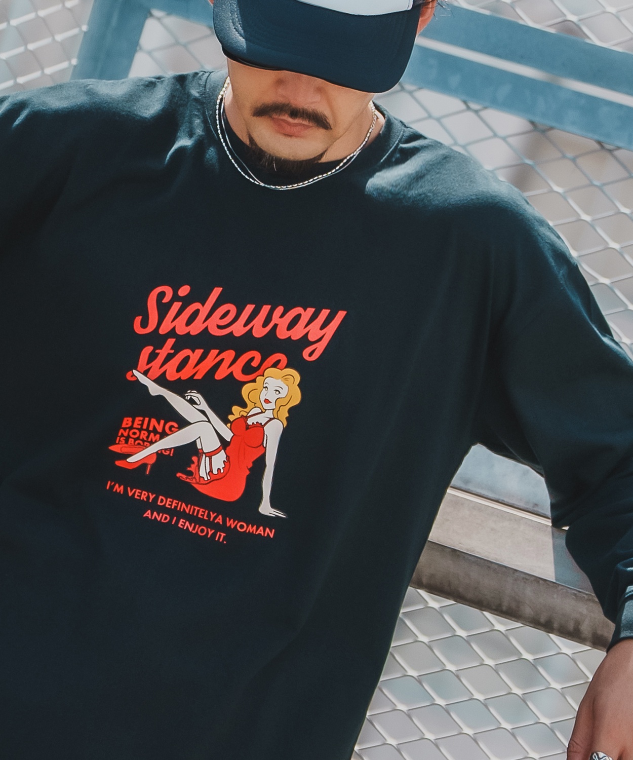 長袖Tシャツ メンズ SIDEWAY STANCE サイドウェイスタンス ロンT カットソー レトロウーマン アメカジ カジュアル Y2K ストリート 90s レトロ 韓国ファッション | improves | 02
