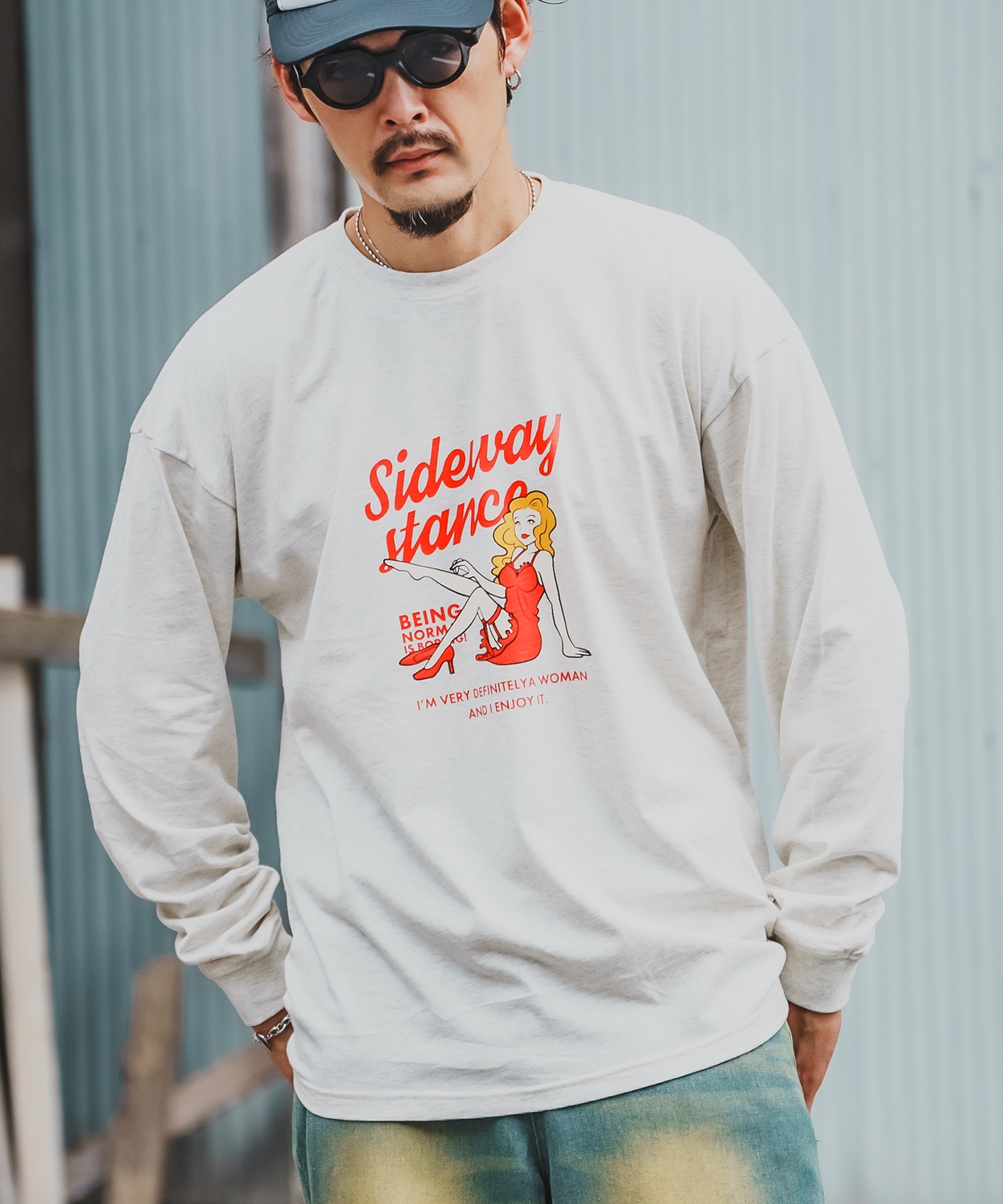 長袖Tシャツ メンズ SIDEWAY STANCE サイドウェイスタンス ロンT カットソー レトロウーマン アメカジ カジュアル Y2K ストリート 90s レトロ 韓国ファッション | improves | 03
