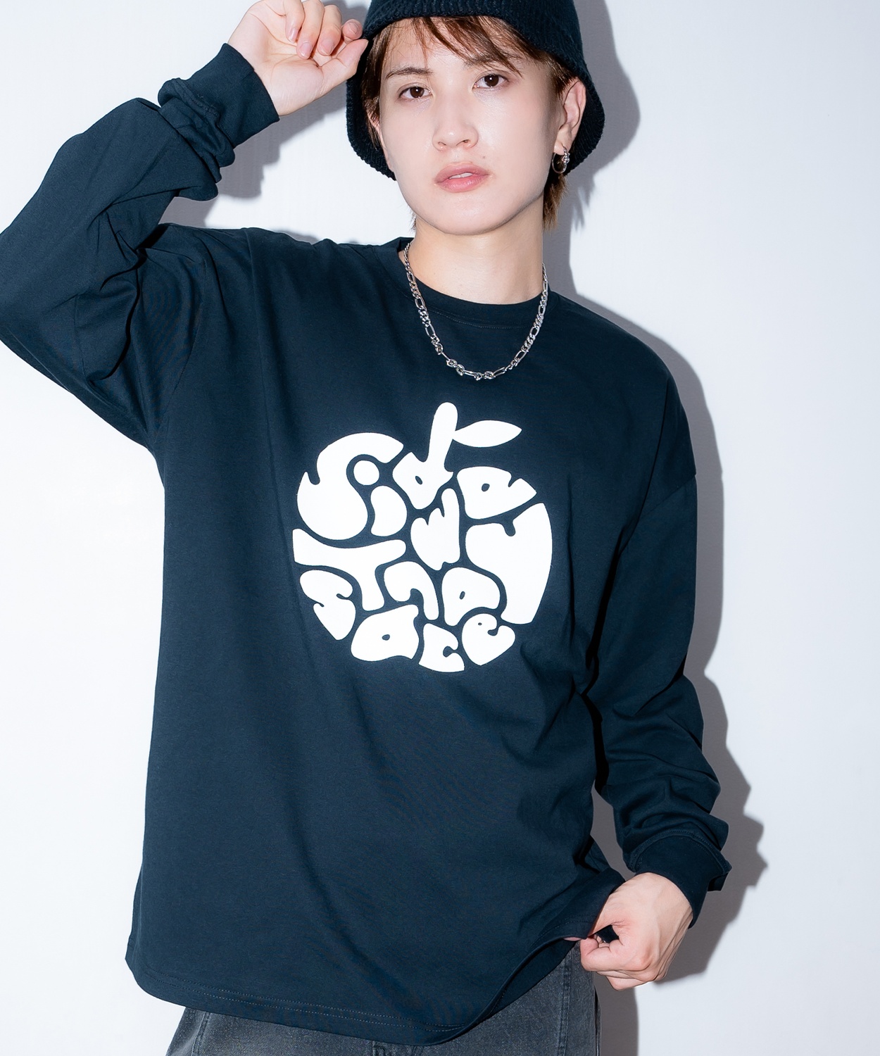 長袖Tシャツ メンズ SIDEWAY STANCE サイドウェイスタンス ロンT カットソー タイポアップル アメカジ カジュアル Y2K ストリート 90s レトロ 韓国ファッション | improves | 02