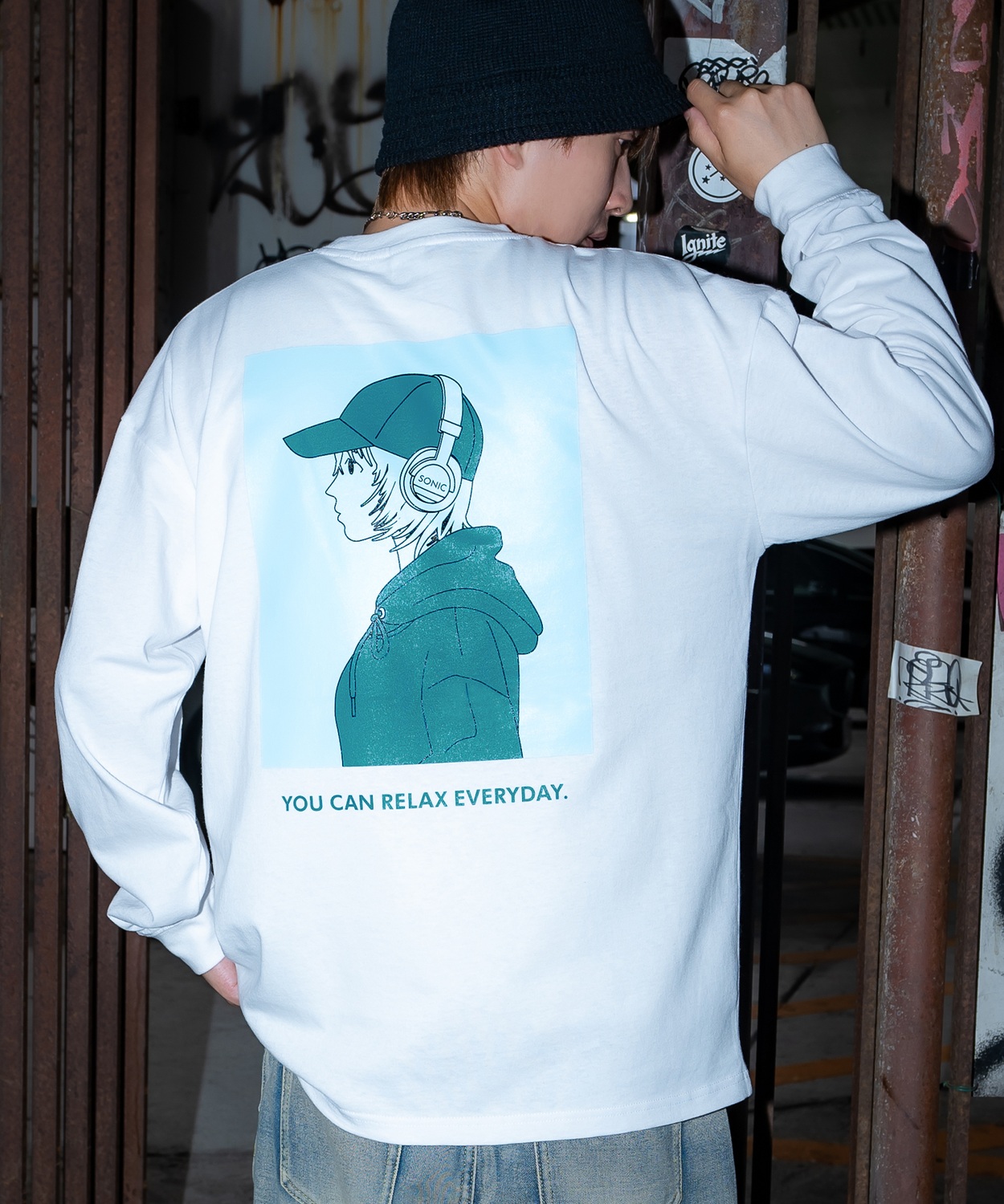 長袖Tシャツ メンズ SIDEWAY STANCE サイドウェイスタンス ロンT カットソー チルガール アメカジ カジュアル Y2K ストリート 90s  韓国ファッション | improves | 01