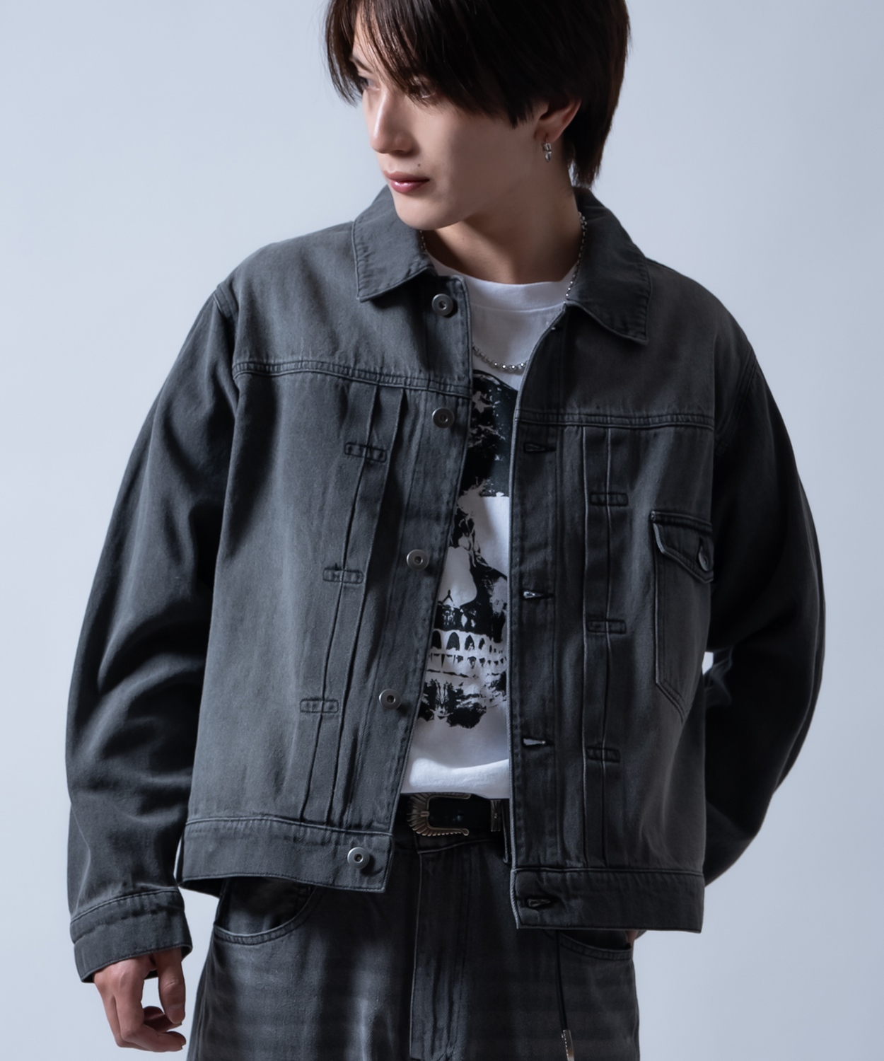 デニムジャケット メンズ ショート丈 1stタイプ ジージャン Gジャン ライトデニム アウター 羽織り カジュアル アメカジ モード ストリート 韓国ファッション | improves | 04