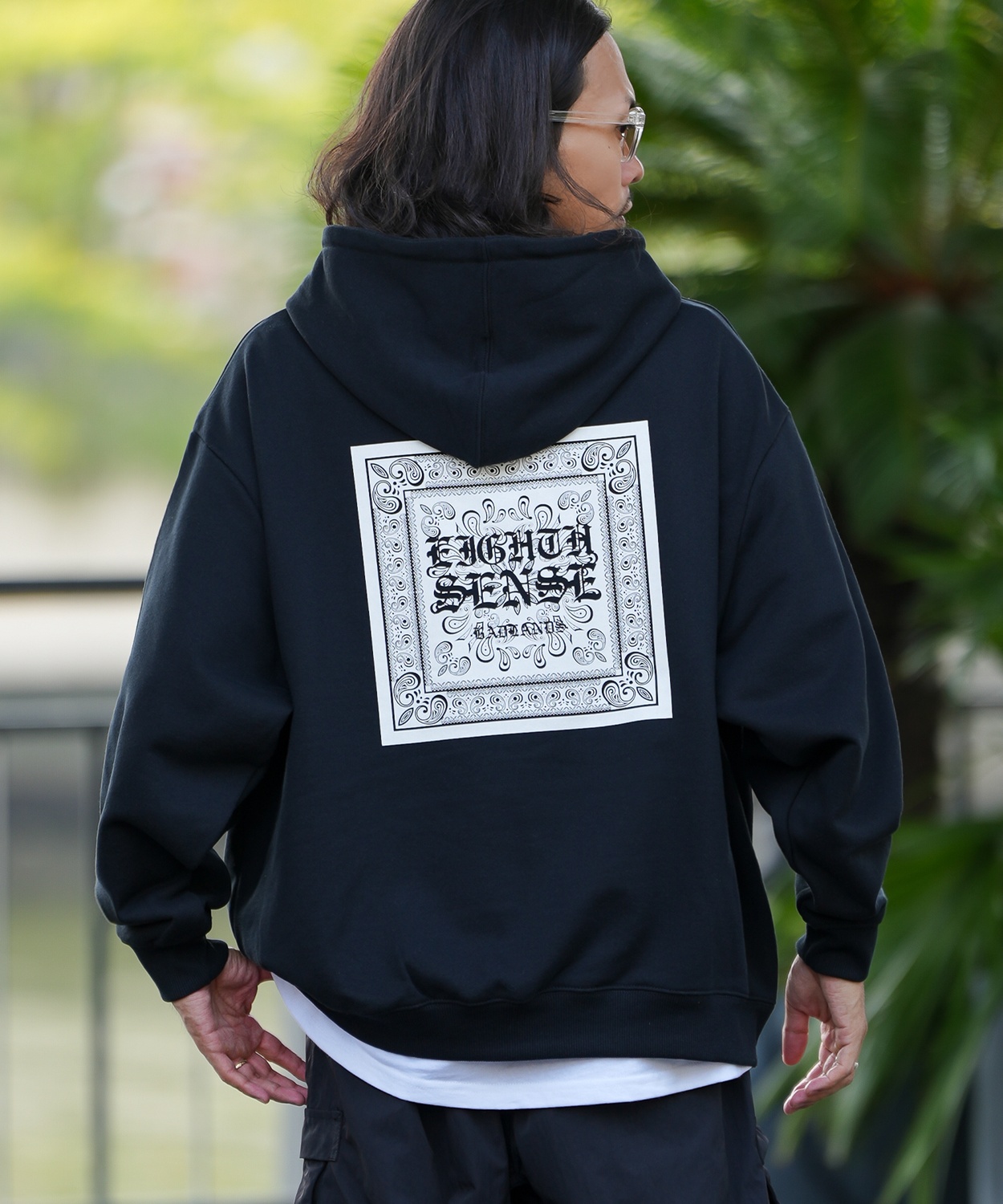 パーカー メンズ SIDEWAY STANCE サイドウェイスタンス バンダナ バックプリント 裏毛 スウェット フーディー カジュアル Y2K ストリート 90s古着MIX 韓国 | improves | 02