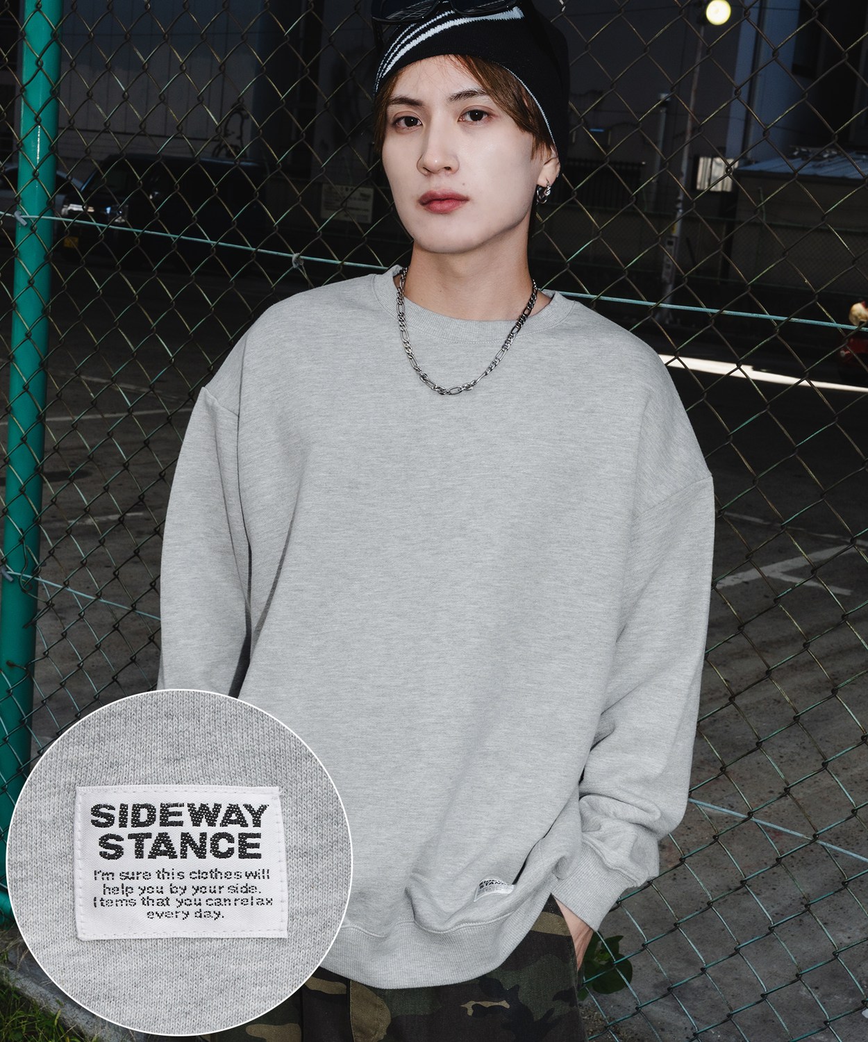 スウェット トレーナー メンズ レディース 無地 オーバーサイズ 裏毛 SIDEWAY STANCE サイドウェイスタンス ピスネーム ルーズ ストリート カジュアル 韓国 | improves | 03