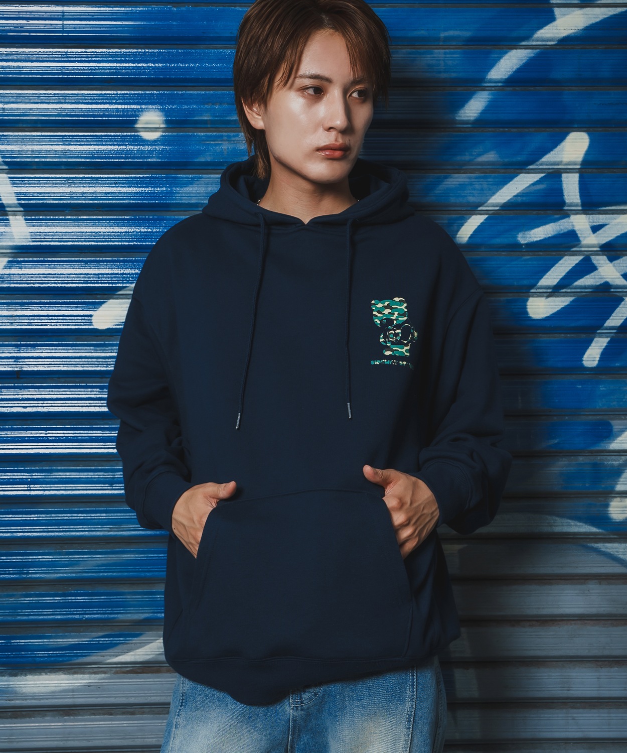 パーカー メンズ SIDEWAY STANCE サイドウェイスタンス カモフラベアプリント 裏毛 スウェット フーディー カジュアル Y2K ストリート 90s古着MIX 韓国 | improves | 03